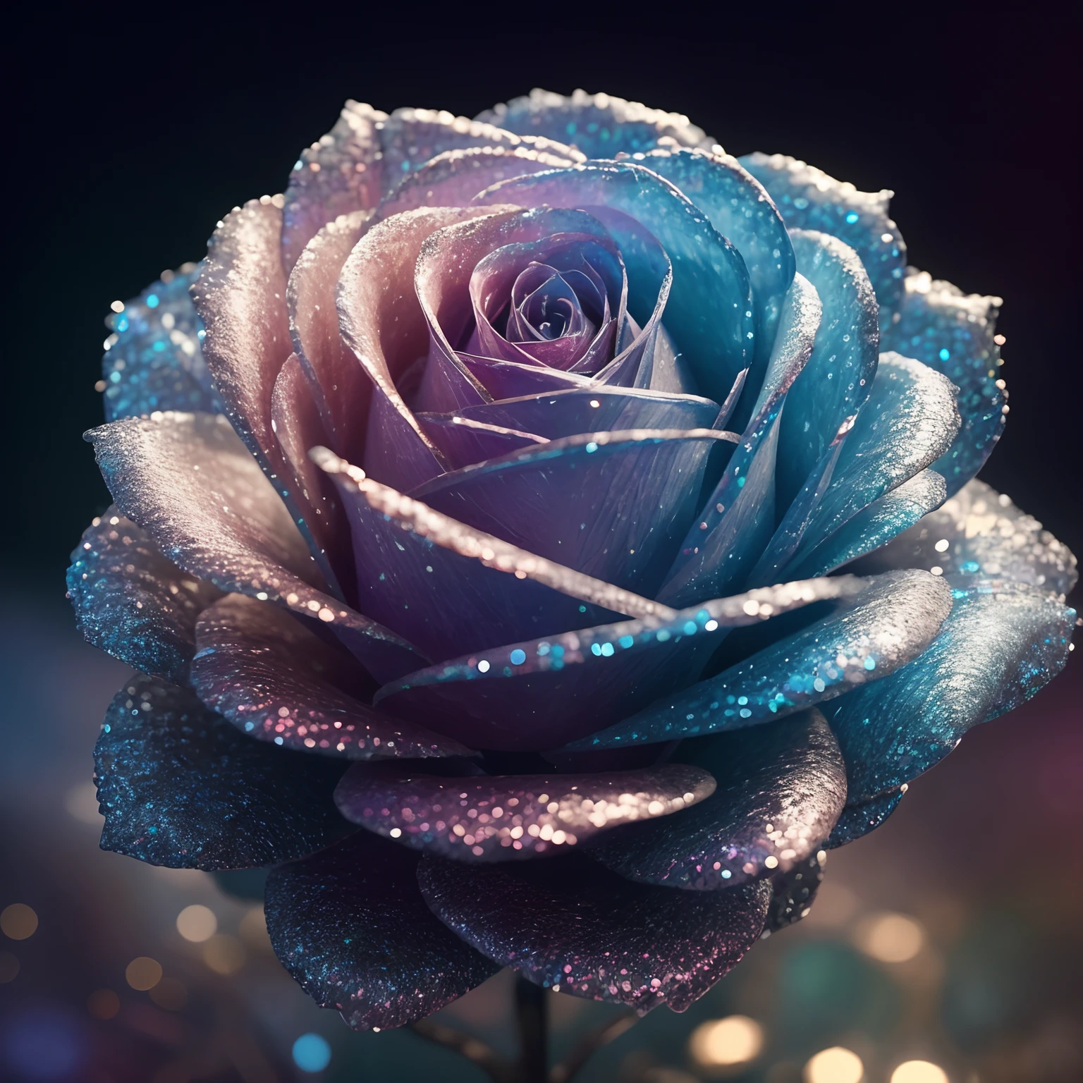 Crystal Rose, Fanciful, intergalactic, cleanness, kirakira, kirakira, Gorgeous, Colorful, amazing photo, dramatic lighting, photorealisim, ultra - detailed, 4K, depth of fields, hight resolution