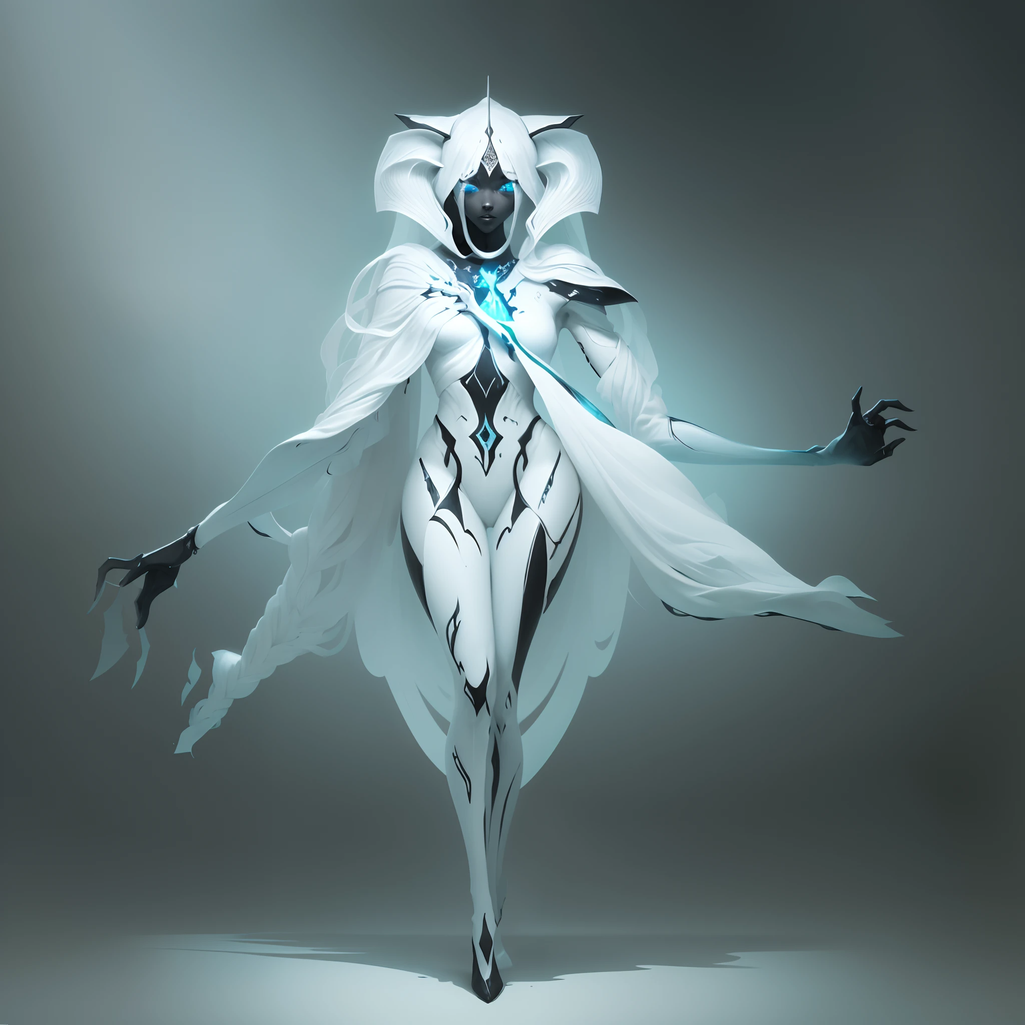um desenho preto e branco de uma mulher com uma espada, arte conceitual demon soul, Arte conceitual escura de alto contraste, symmetric concept art, arte infestada de warframe, rsrs, arte conceitual sombria, arte do personagem da criatura conceitual, ( ( arte conceitual do personagem ) ), personagem bruxa escura, conceito de corpo inteiro, arte conceitual warframe, arte conceitual arcana