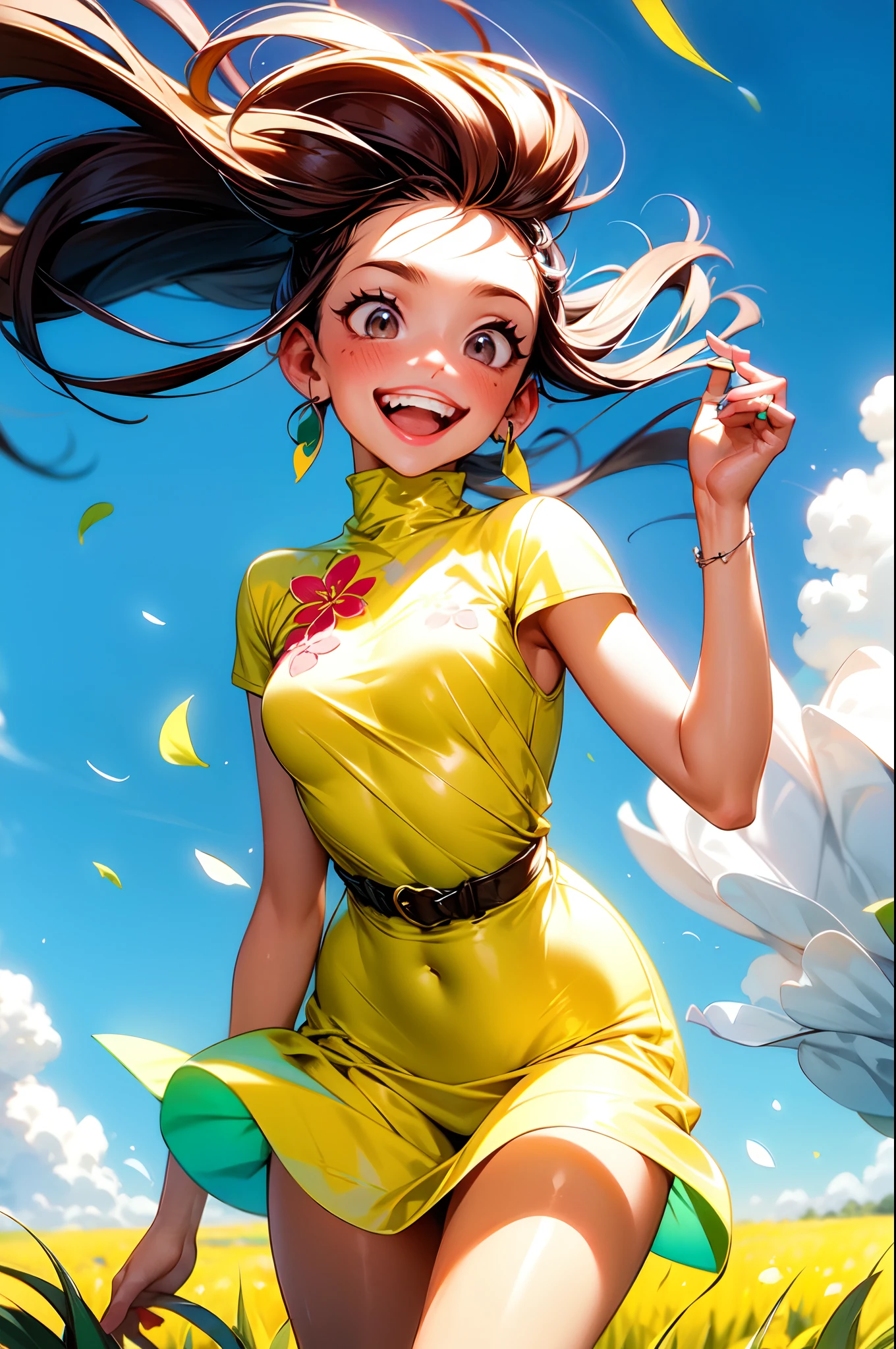 Genki girl，with dynamism、Full of prunes、Positive girls。Sunny smile，Positive and optimistic attitude，Passionate personality。The energetic girl exudes youthful vitality，Passionate about life and the future，It often brings joy and positive energy。