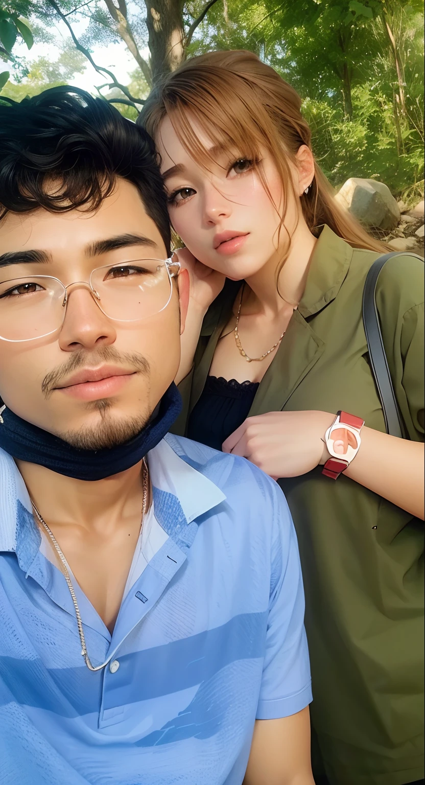 Cute couple realistic anime,smooth skin,