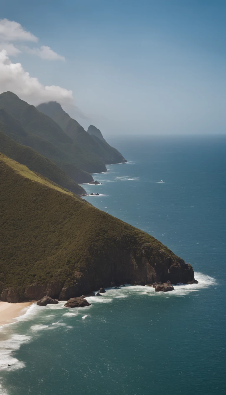 Crew of Pedro Alvares Cabral sighting the Brazilian coast on April 22, 1500, com o navio se aproximando da 'Ilha de Vera Cruz'.