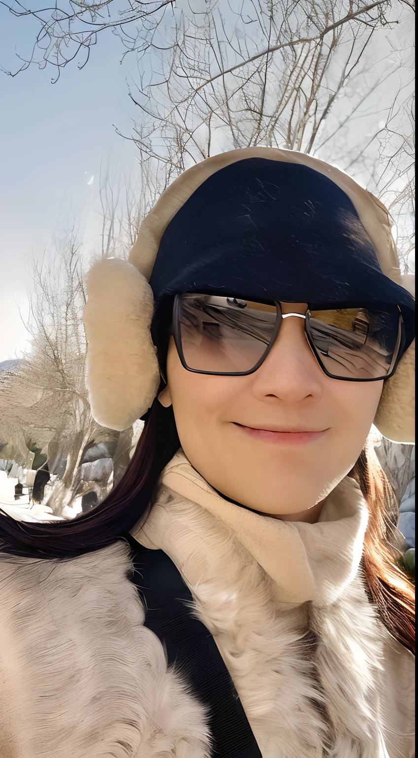1 woman ((upper body selfie, happy)), masterpiece, best quality, ultra-detailed, solo, outdoors, (night), mountains, nature, (stars, moon) cheerful, happy, backpack, sleeping bag, camping stove, water bottle, mountain boots, gloves, sweater, hat, flashlight, forest, rocks, river, wood, smoke, shadows, contrast, clear sky, analog style (look at viewer:1.2) (skin texture) (film grain:1.3), (warm hue, warm tone:1.2), close up, cinematic light, sidelighting, ultra high res, best shadow, RAW, upper body, wearing pullover