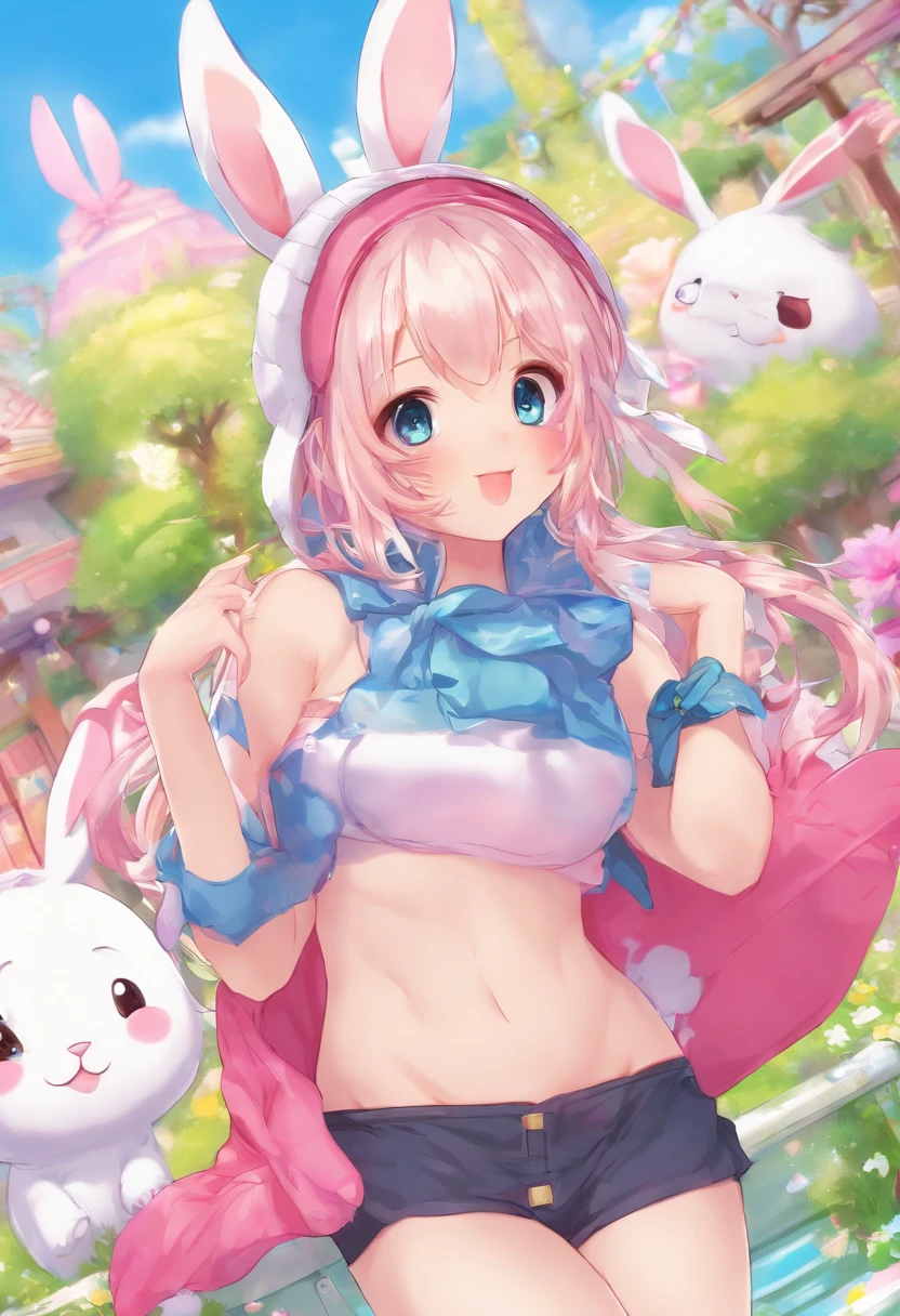 girl in bunny suit revealing sexy big ass with cute face anime