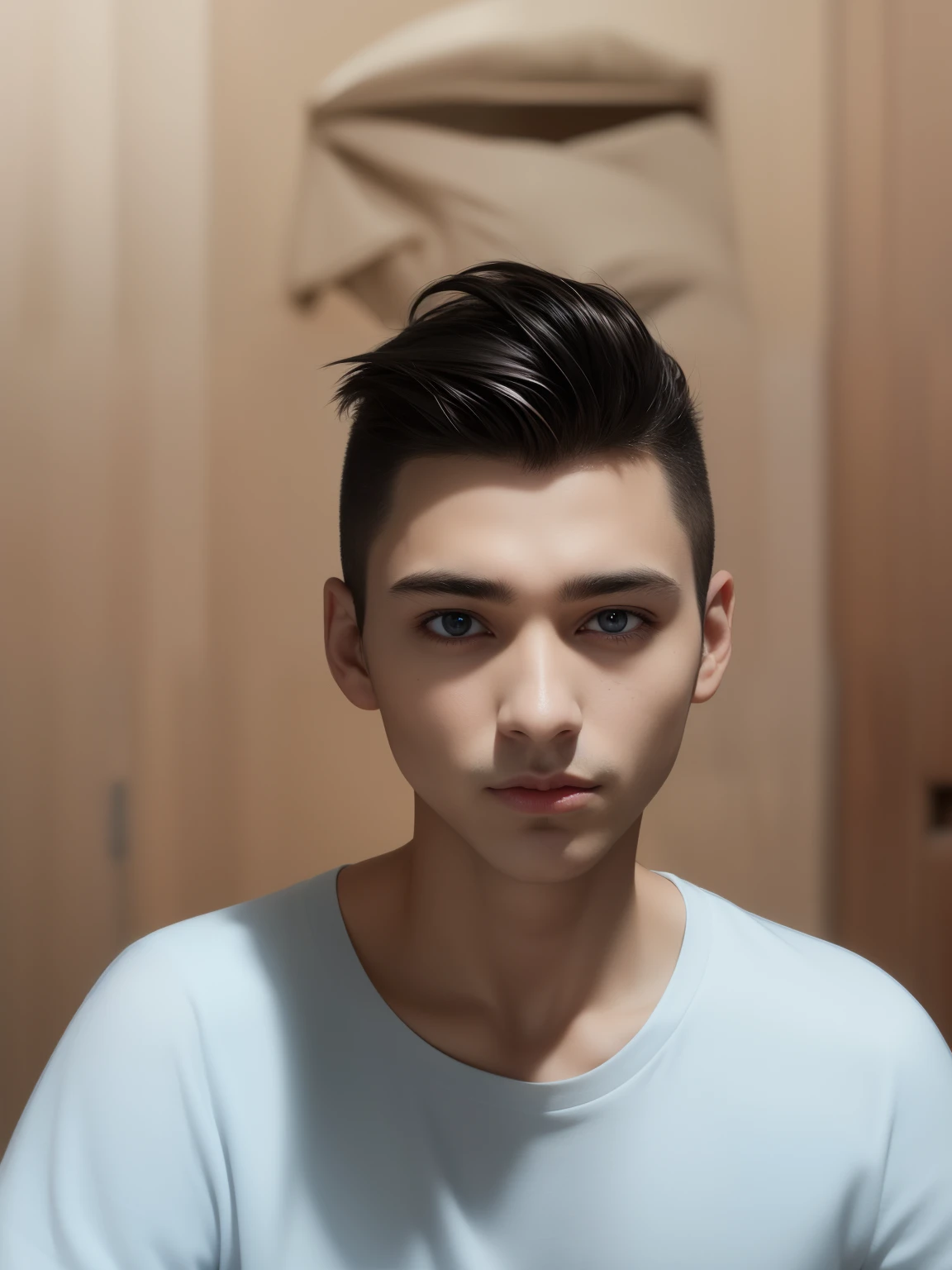 “Male, 25 years old, Norwegian, tan skin, dark blonde hair, indigo blue eyes. A mix between a bad boy and a budding model, handsome, symmetrical face except for one eye which is slightly smaller. A glint in his eyes, a small to medium mouth with thin lips, a perfect little nose whose tip tilted slightly upwards. Hair measures 3 mm on the sides and back, and 12 mm on top with a stylish cut. There is a strange scar 5 cm long above one eyebrow."