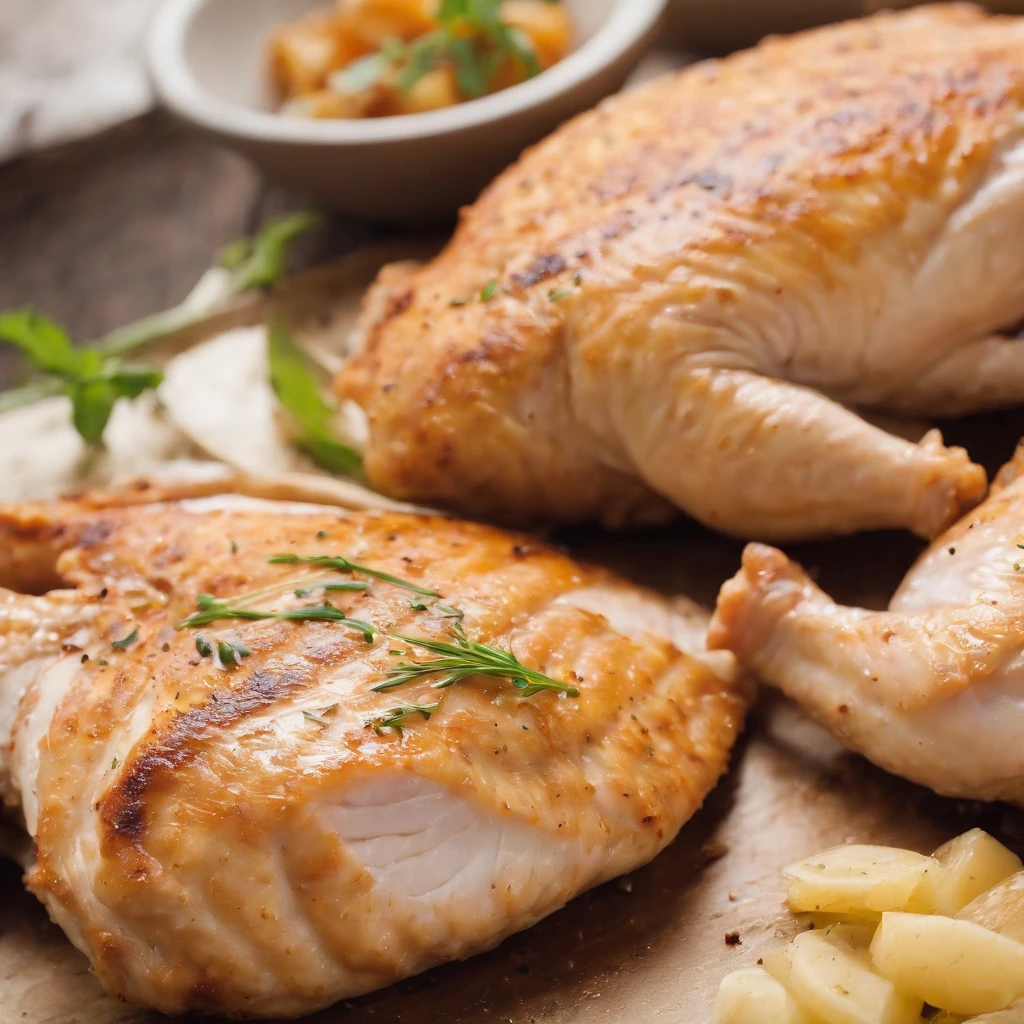 Chicken-fish, high detailed, photography, extremely detailed, food, dish, delicious, yummy,