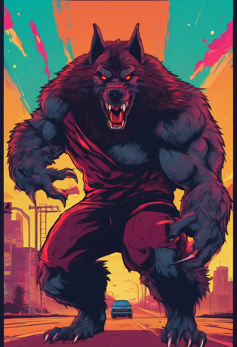 werewolf gigantic black humanoid wolf.