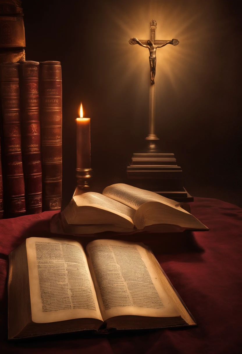"Kindly, Create HD images of the Bible,Capture the reverence and spiritual meaning of this holy book. Images should convey the historical and religious importance of the Bible, Present it with solemnity and respect. Use soft lighting to highlight cover and page details, Emphasize its texture and aging, If applicable. Place the Bible in an environment that evokes a sacred environment, Like the wooden shelves of ancient libraries or illuminated altars. Colors should be subtle and typographic, Introduce yourself, Should be elegant and discreet. Images should inspire a sense of awe and spiritual connection to the words and teachings contained in the Bible."