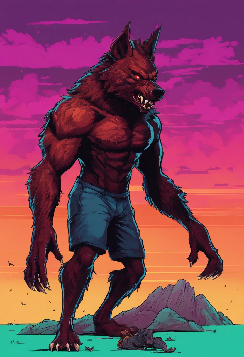 werewolf gigantic black humanoid wolf.