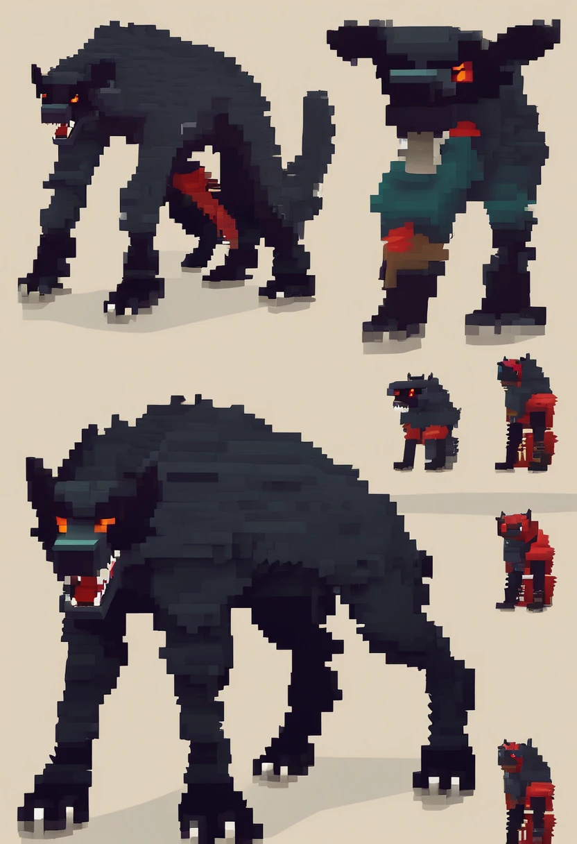 werewolf gigantic black humanoid wolf.