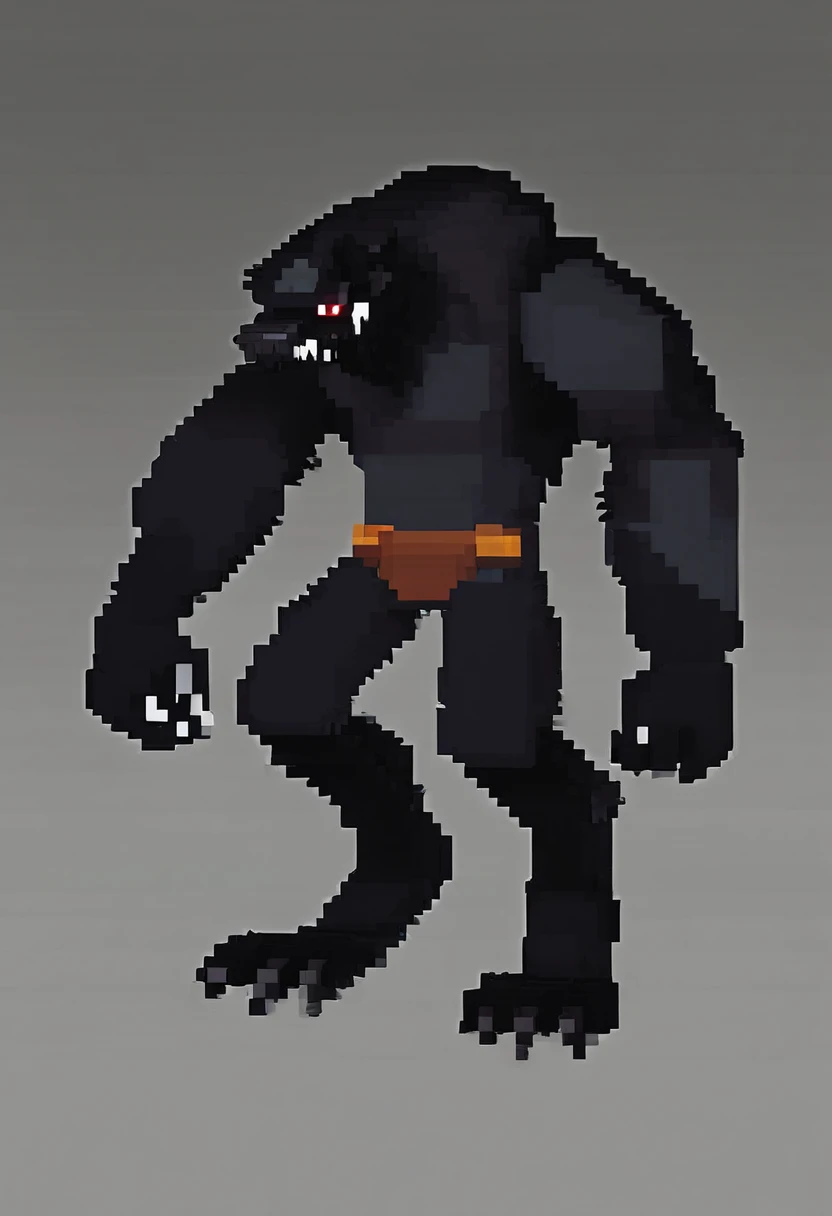 werewolf gigantic black humanoid wolf.
