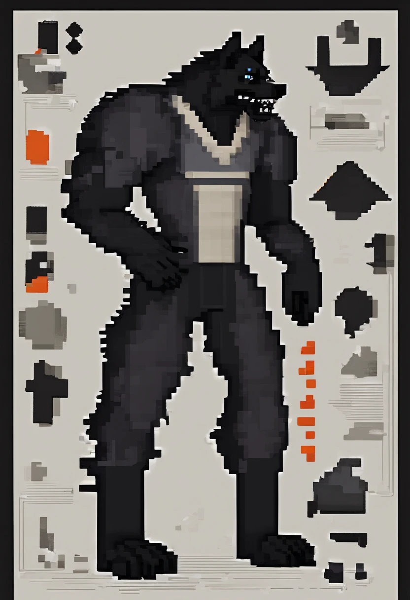 werewolf gigantic black humanoid wolf.