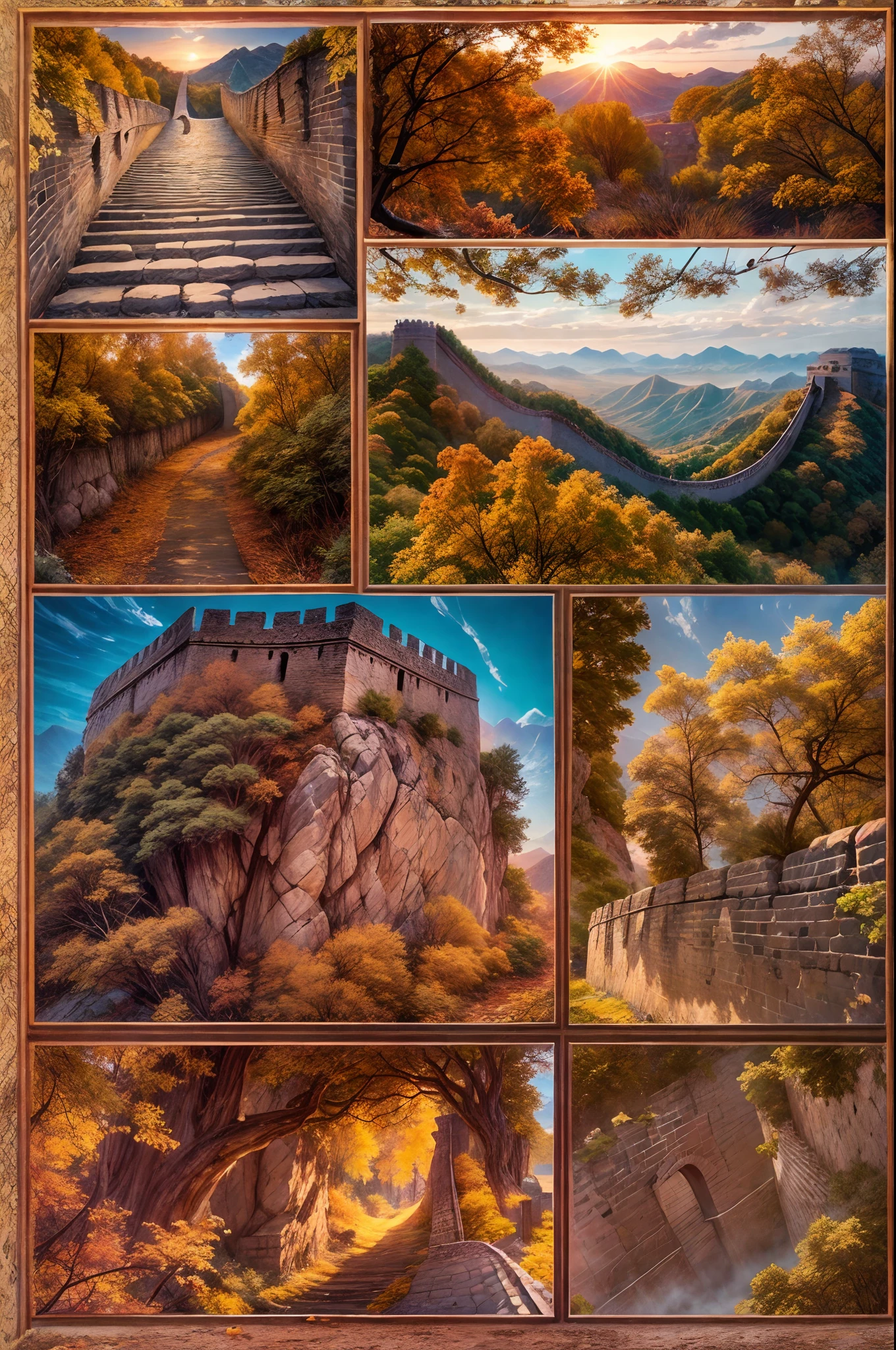 autumnal,eventide,the great wall,Scenic beauty