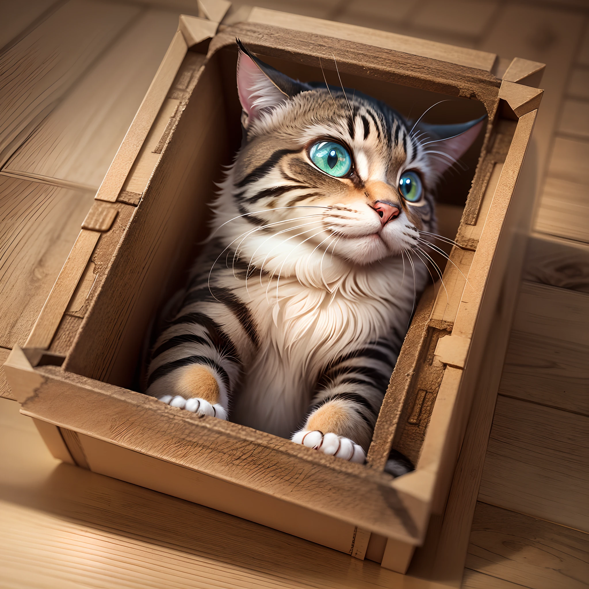 garfield the cat, box fight, 3D --auto --s2