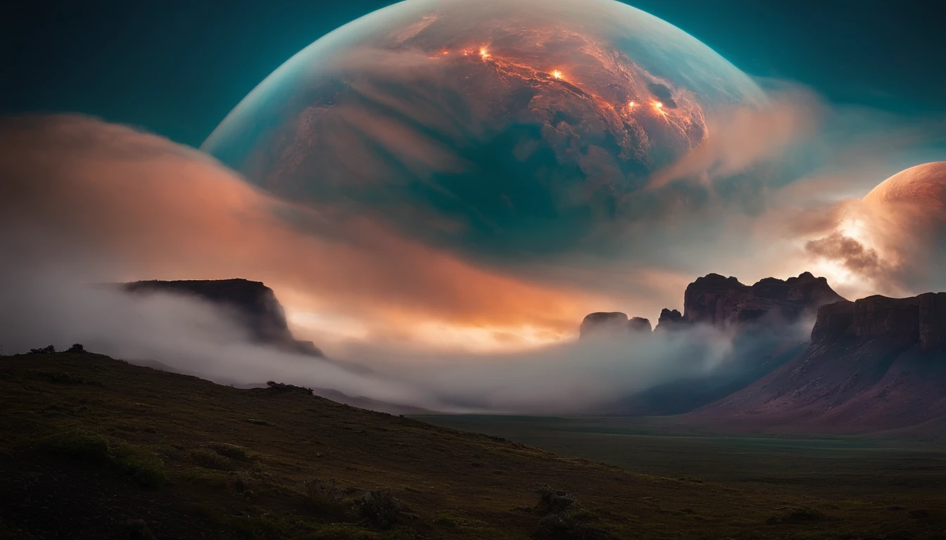 Planetas atingem a Terra,O enorme impacto provocou nuvens monstruosas