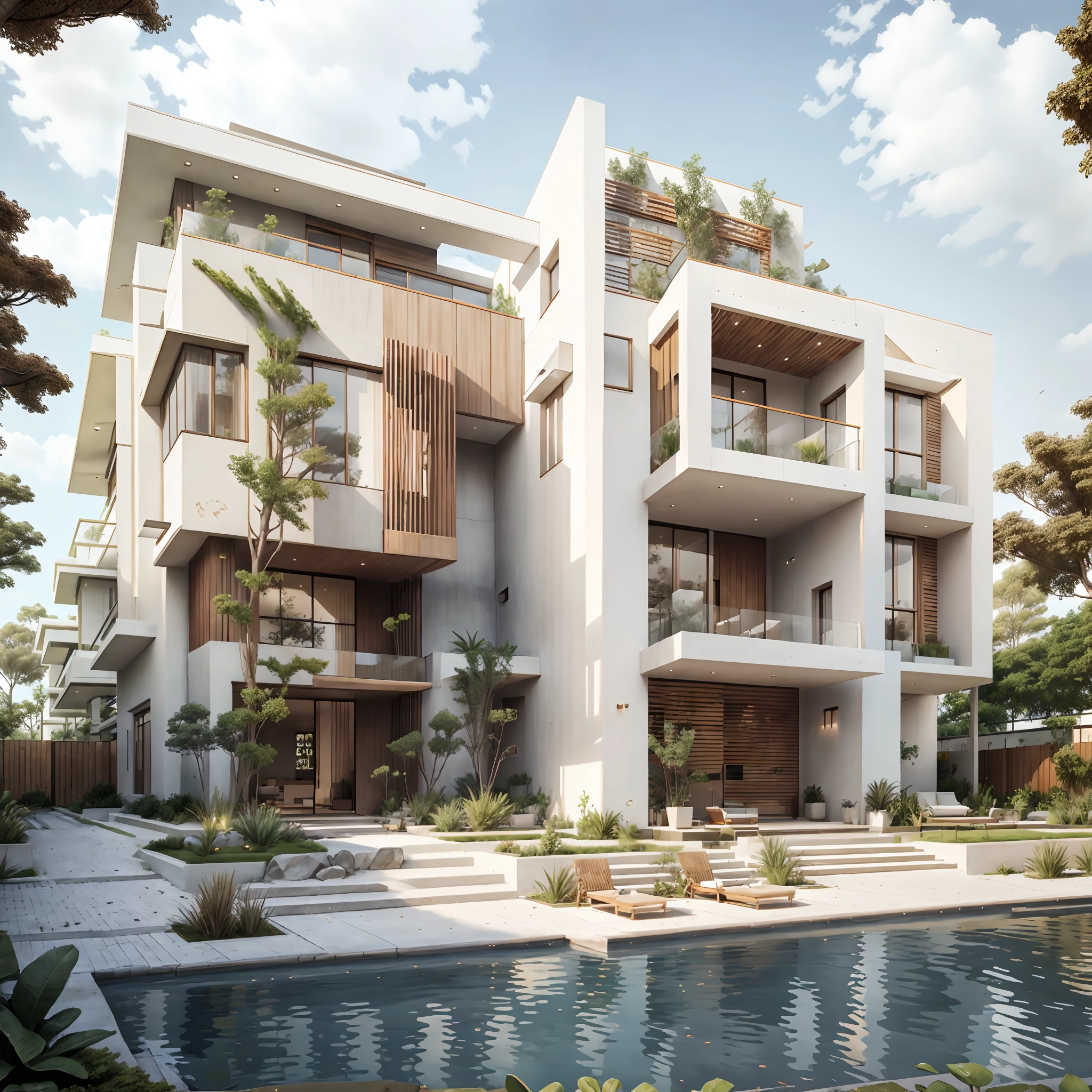 Modern architecture of modern house Legendary modern Gardens around house modern matériaux