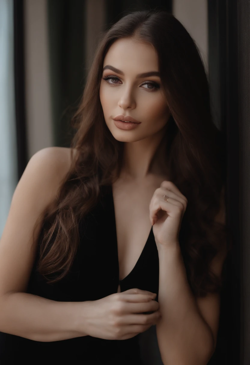 mulher arafed com uma regata branca e um colar, menina sexy com olhos azuis, Retrato Sophie Mudd, cabelos loiros e olhos grandes, selfie de uma jovem mulher, Olhos do quarto, Violeta Myers, sem maquiagem, maquiagem natural, Looking directly at the camera, Rosto com ArtGram, maquiagem sutil, Impressionante tiro de corpo inteiro, piercing olhos verdes vestido vermelho