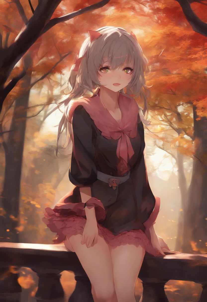 Anime, Girl, scretching, paws as arms