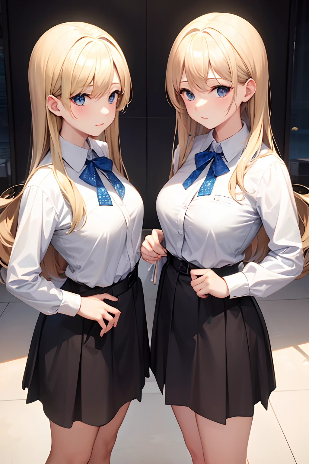 a blond、twinsies woman