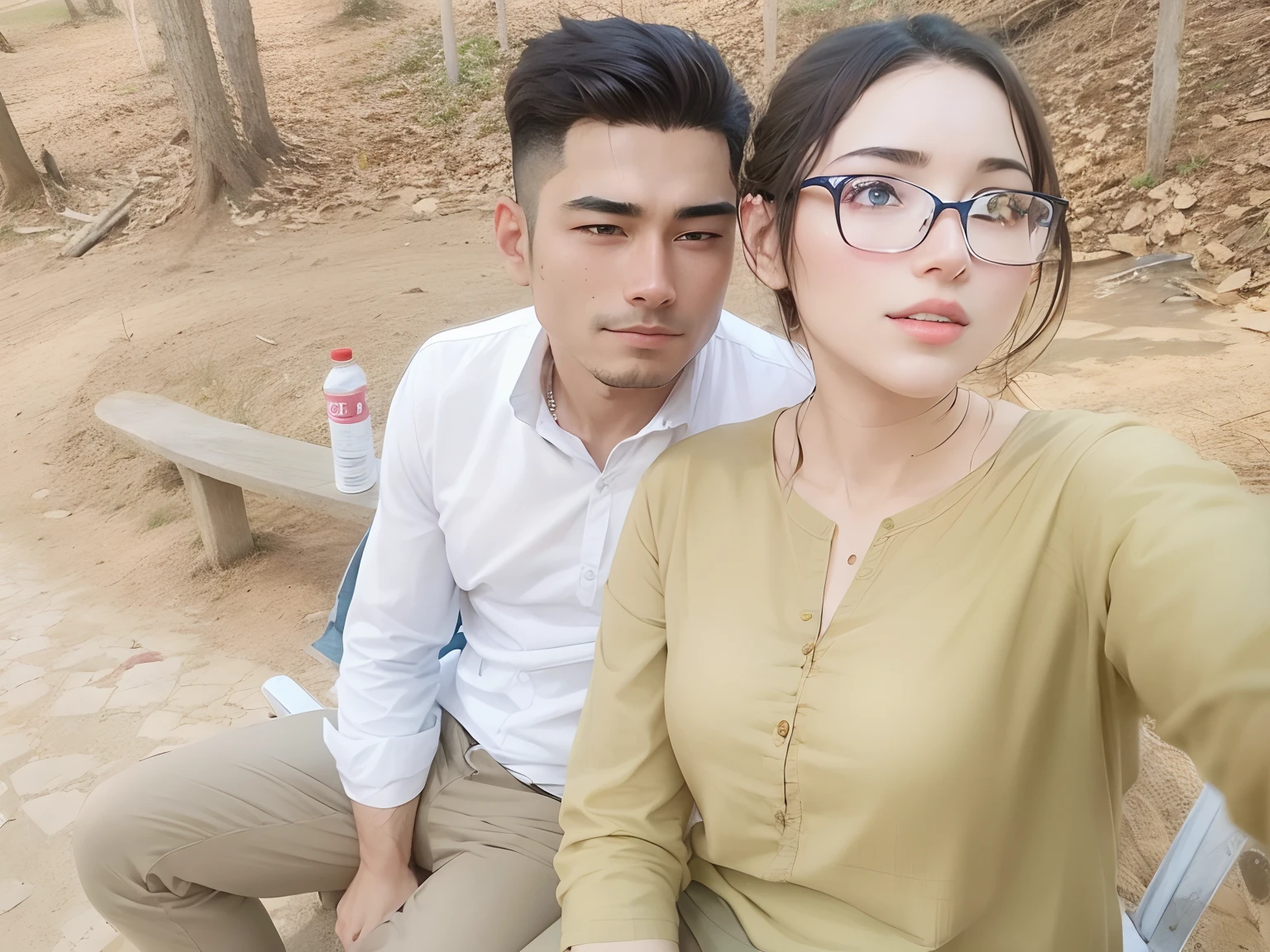 Realistic couple anime,smooth skin