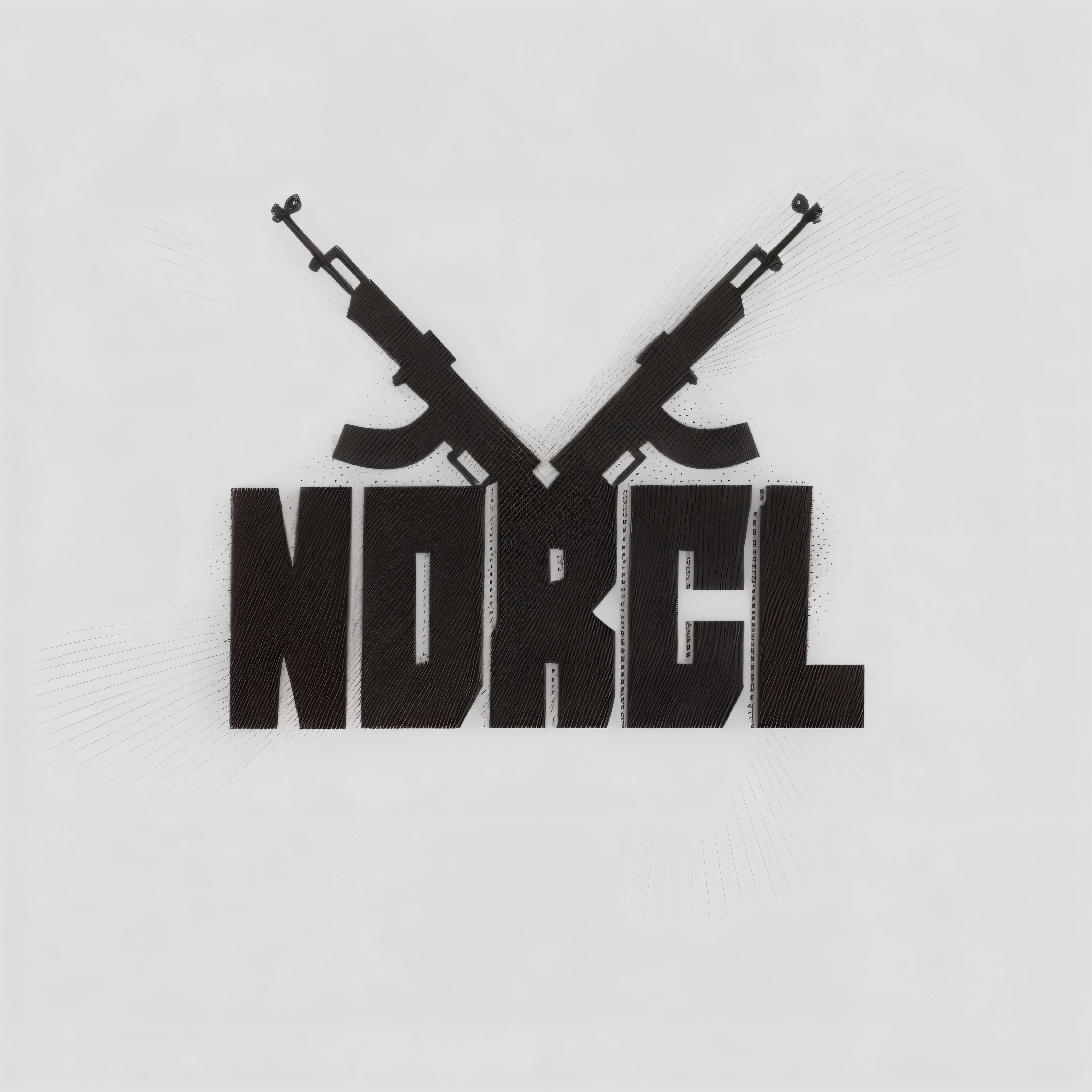 um close up de um logotipo preto e branco com duas armas, Norilsk, dieselpunk cidade de Norilsk, Nordic, Nordic black, Murdoc Niccals | |, logotipo da banda de black metal, logotipo do jogo, Neo Norilsk, Norte, noir animation, Directed by: Nora Cundell, Logotipo simples, design de personagens do mundo do filme noir, Norse