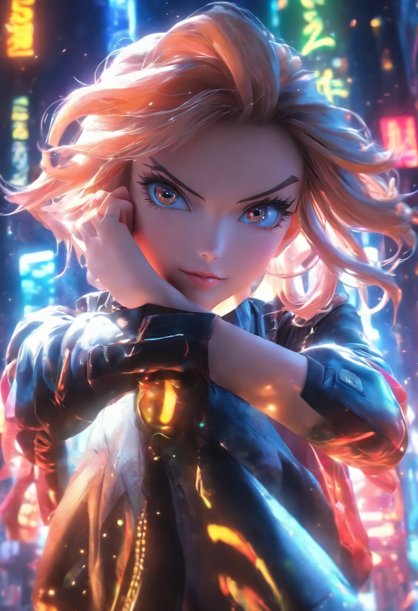 Anime - stylistic image of a woman in a dress and leather jacket, Use headphones, Photorealistic anime girl rendering, CG Art Soft Animation, Realistic 3D anime style, anime big breast. Soft lighting, Realistic anime art, digital anime art, Detailed Digital Anime Art, 4K Anime Style, advanced digital anime art, A seductive anime girl, digital art in anime style, 3D Anime Style,Overall Excellence,Sexual Themes,Sensation of temptation,sci-fy