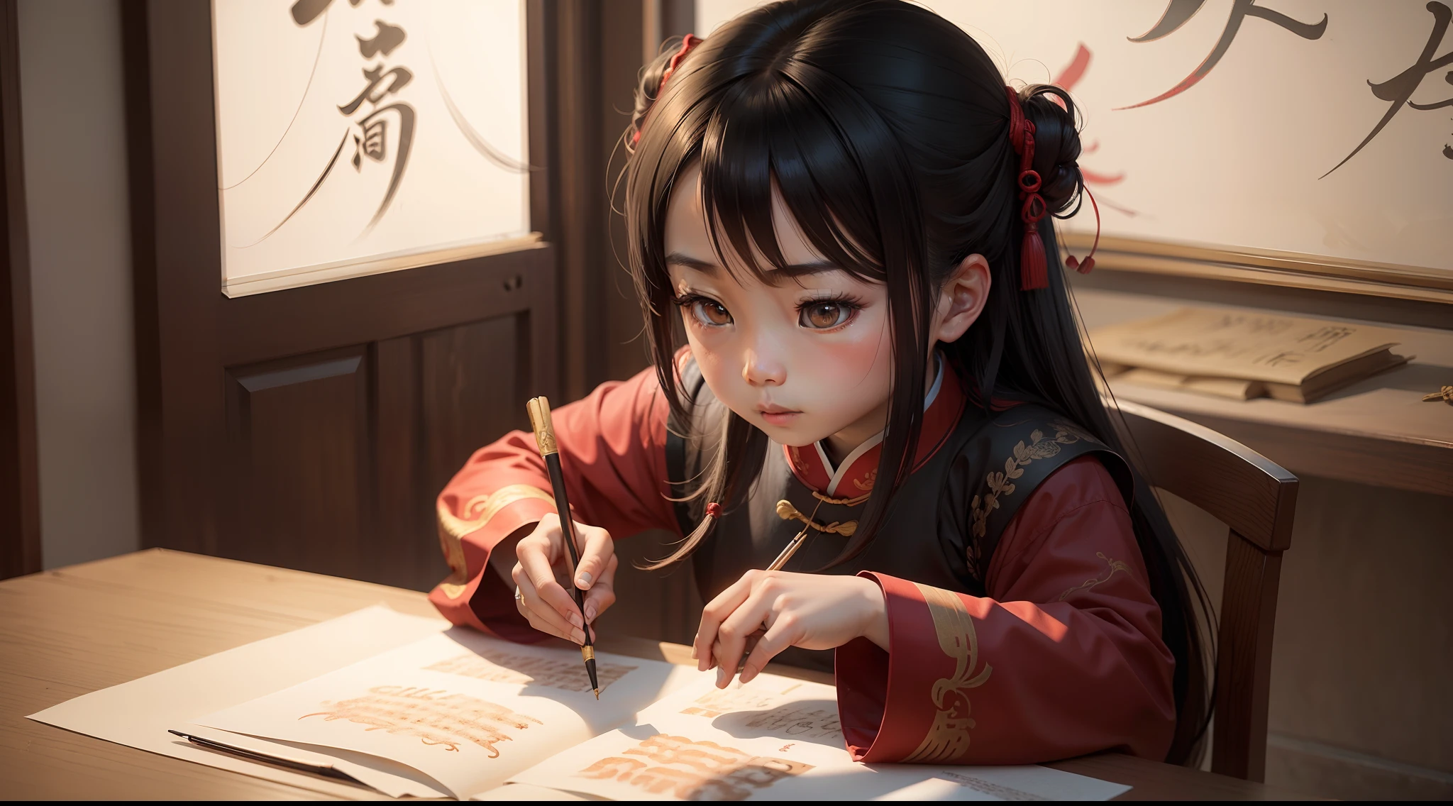 The Chinese characters,pupils,Writing,Mao calligraphy