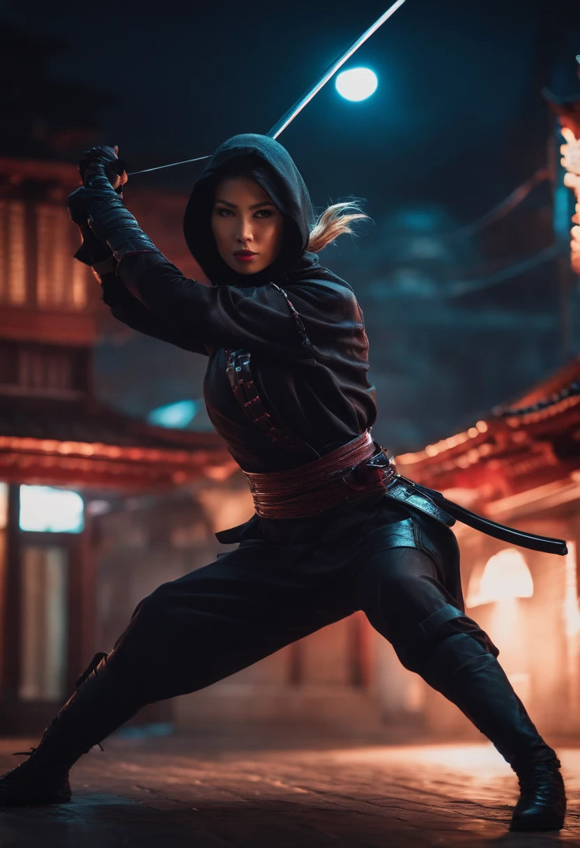 Sexy female ninja，Assassination mission at night