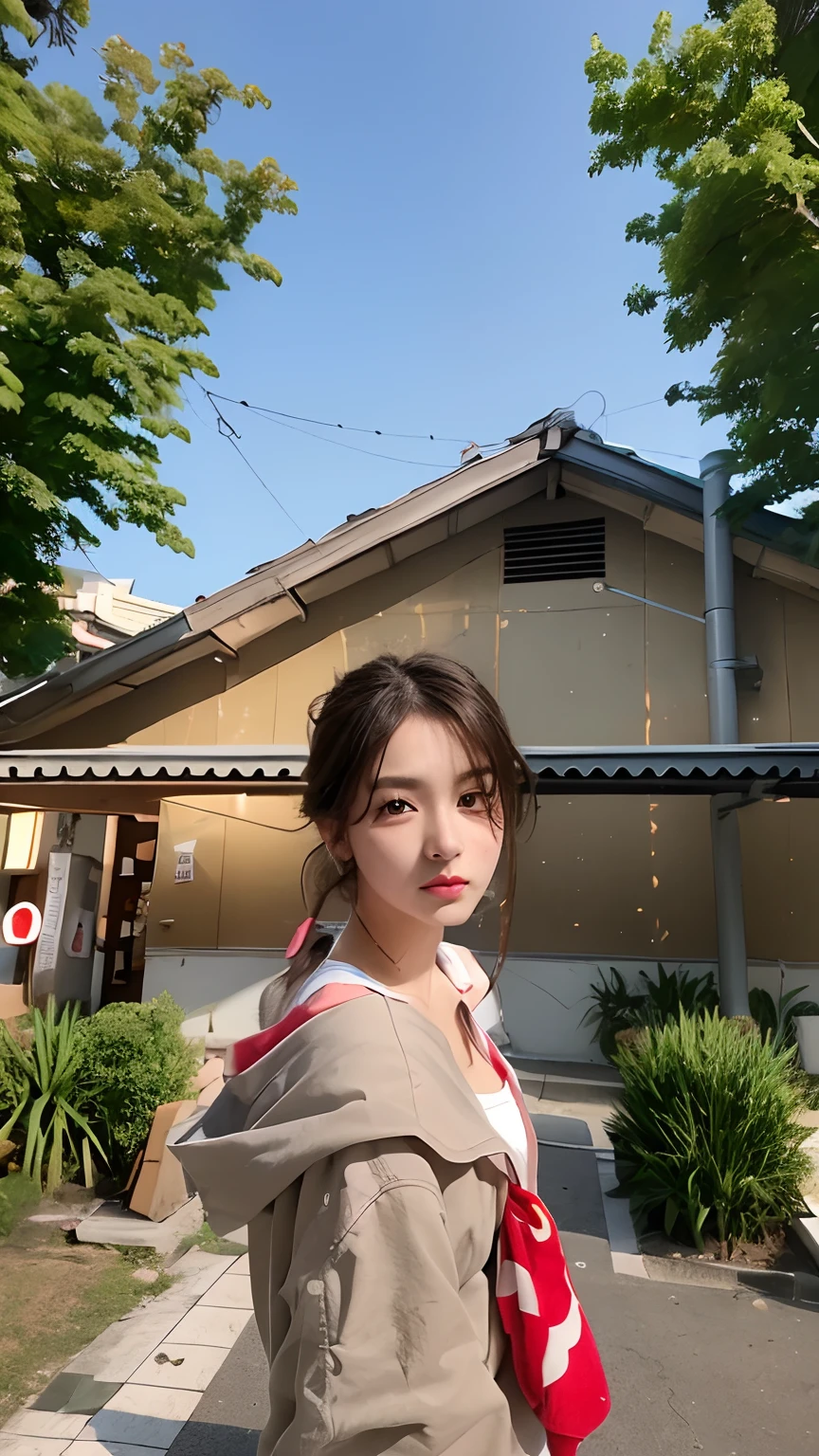 ((Best quality, 8k, Masterpiece :1.3)), 1girl, Pretty woman with emphasizing slender abs :1.3, (random hairstyles :1.2), Oversized tank top :1.2, Ultra-detailed face, Detailed eyes, Double eyelid, armpit