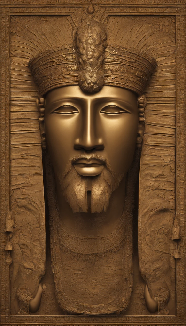 Give a description of the face of a prophet from biblical times, like King Solomon, for example, The face of a character from biblical times;, as King Solomon, It would be an impressive vision of dignity and wisdom. Sua pele provavelmente teria um tom de bronze, reflecting the sun exposure of the lands of Israel. A barba seria densa e bem cuidada, um sinal de maturidade e respeito, e talvez estivesse tingida com os anos. Os olhos seriam profundos e expressivos, revealing the deep spiritual connection and inner wisdom that characterized the prophets of the time. They would shine with a deep knowledge and understanding of divine truths. O nariz poderia ser proeminente, a feature that is often depicted in ancient artistic depictions. This would give the face a distinct profile and character. The lips would be firm, denoting a steadfastness of purpose and the ability to communicate God's words with clarity and authority. A boca estaria frequentemente curvada em um suave sorriso, suggesting compassion and love for the people he led. The hair would be long and possibly adorned with braids or symbolic ornaments, indicating your position of leadership and connection to the divine. A cor do cabelo variaria, mas poderia ser castanho escuro ou negro. Em resumo, The Face of a Prophet of Biblical Times, as King Solomon, seria uma mistura de nobreza, sabedoria e espiritualidade. These characteristics would be visible not only in his physical appearance, but also in their expression and behavior, reflecting his position as a messenger of God and a leader of the people.