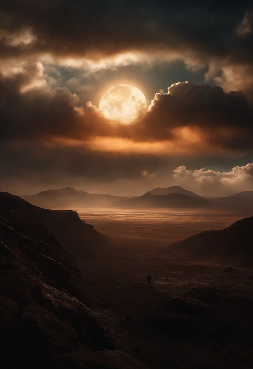 ((best quality)), ((master part)), (dramatic scene), Terra e Sol enquanto o Sol colapsa em um buraco negro, (Apocalyptic lighting:1.3), sun darkening as it implodes, (Epic composition:1.2), Terra banhada em luz vermelha, (cg animation:1.1), chamas e detritos sendo sugados, (atmosfera urgente:1.2), pessoas fugindo em navios ao redor, (cinematic mood:1.3), Clouds of nebula and galaxies in the background, (alto contraste:1.1), (8K resolution:1.0),Wujie