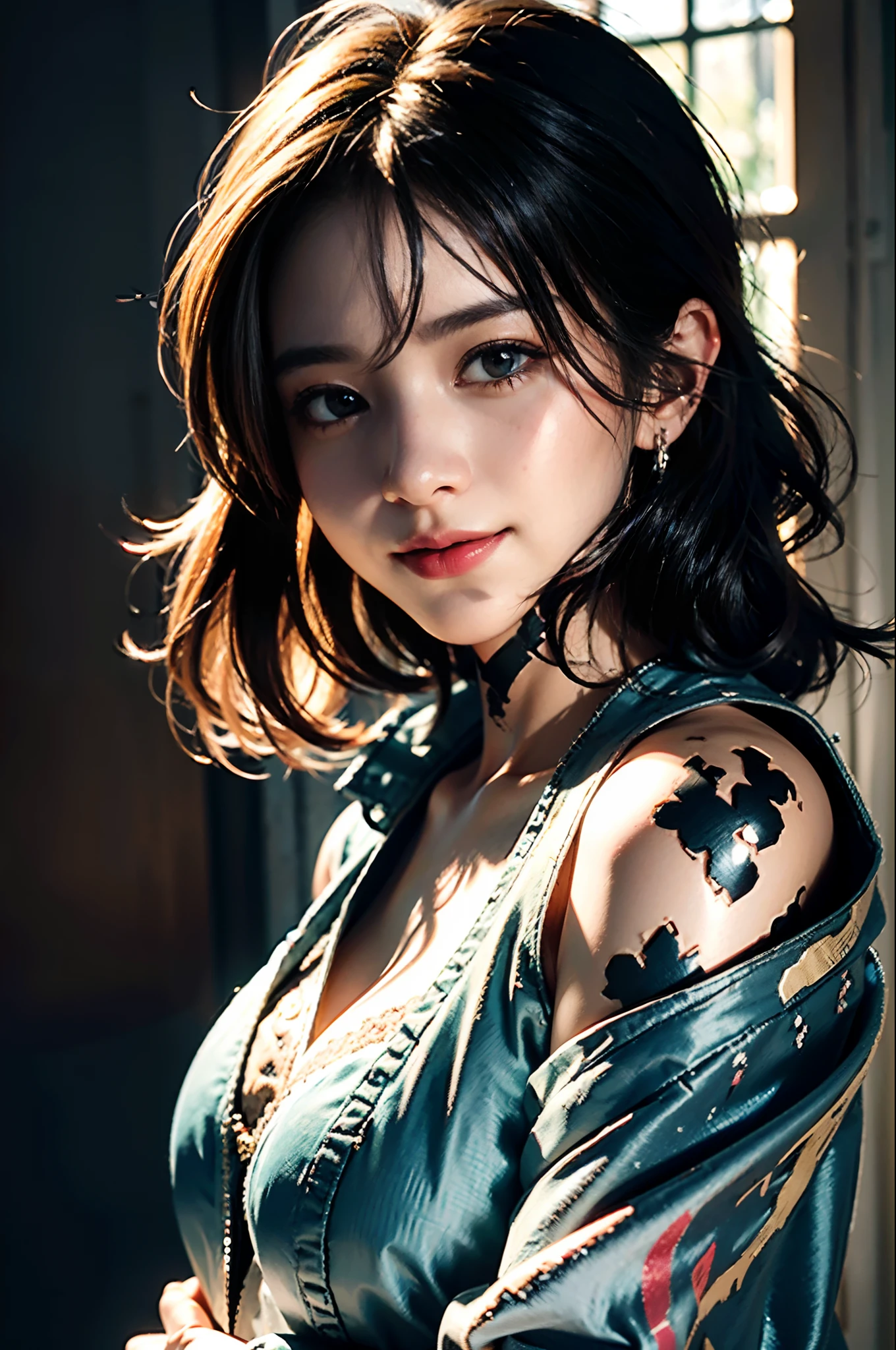 (Extreme Detail CG Unity 8K Wallpapers,tmasterpiece,Highest image quality),(Delicate light and shadow,The picture is highly dramatic,Cinematic lens effect),Smile