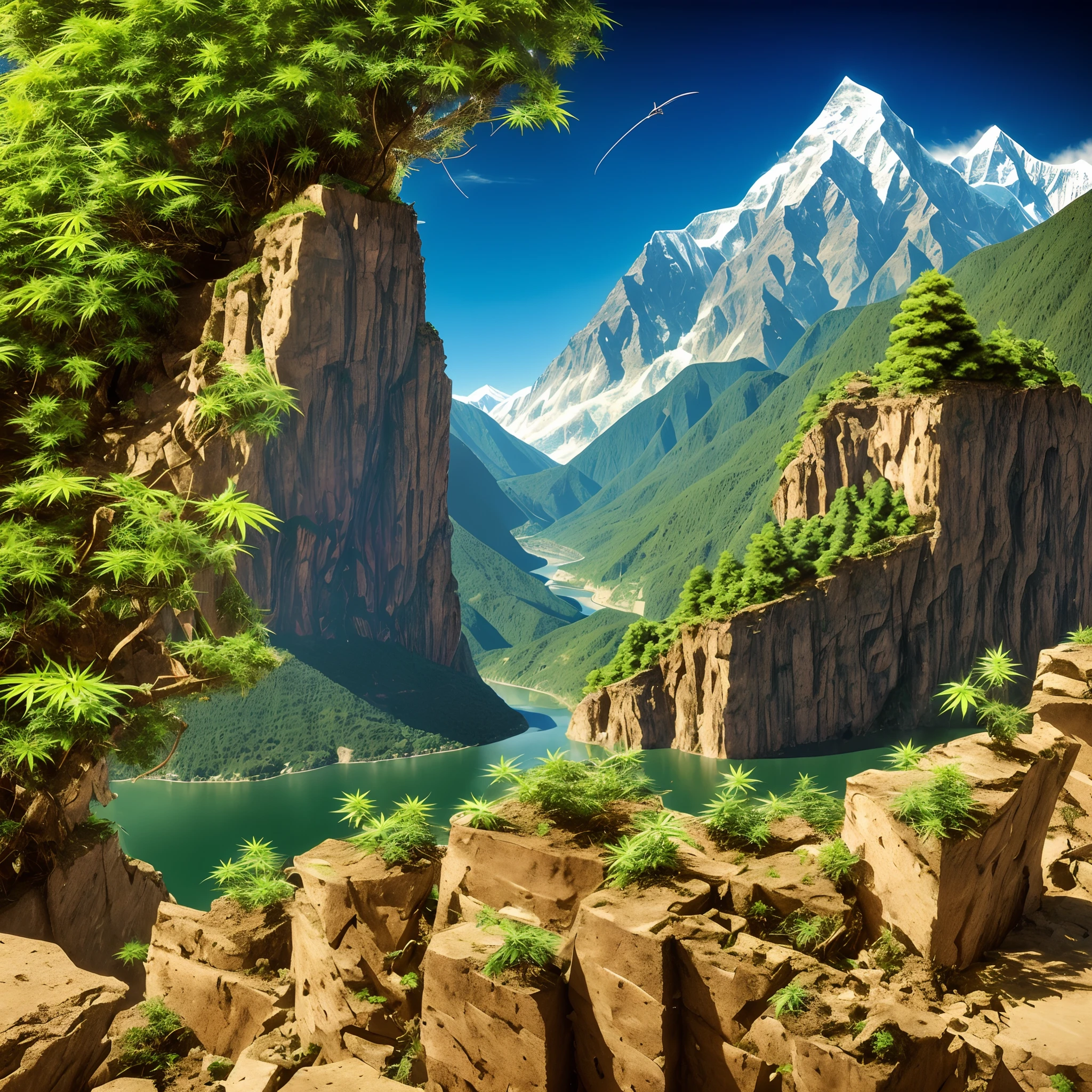 A massive multi complex reality of sidelining and waiting and patience in a world of Jesus Love and Marijuana. The marijuana is growing out of every crevice and corner and every part where a marijuana plant can grow. With a view of a river untamed by physics and a mountain what makes my Everest look like an ant compared to size.