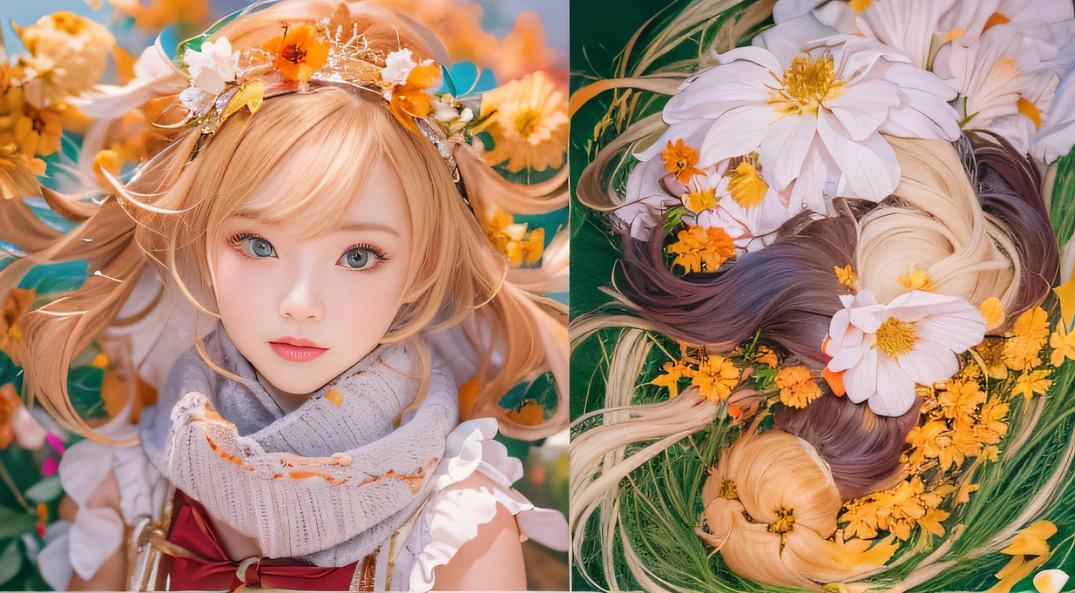 cyan colors,blue colors,Autumn Enamel World,Blood Girl 32K(tmasterpiece,k hd,Aoyama Pond,hyper HD,32K)Long flowing bright orange hair,Autumn pool,zydink, a color,Grumpy (Post-halo), (Linen scarf), Combat posture, Looking at the autumn ground, long whitr hair, Floating bright orange, Fire cloud pattern gold tiara, Chinese long-sleeved gold silk burgundy autumn clothing, (Abstract metaverse splash:1.2), white backgrounid,Peony flower vitality protector(realisticlying:1.4),Bright purple hair,Smoke on the road in autumn,The background is pure, A high resolution, the detail, RAW photogr, Sharp Re, Nikon D850 Film Stock Photo by Jefferies Lee 4 Kodak Portra 400 Camera F1.6 shots, Rich colors, ultra-realistic vivid textures, Dramatic lighting, Unreal Engine Art Station Trend, cinestir 800,A girl with long flowing bright orange hair,Huge colorful bubbles