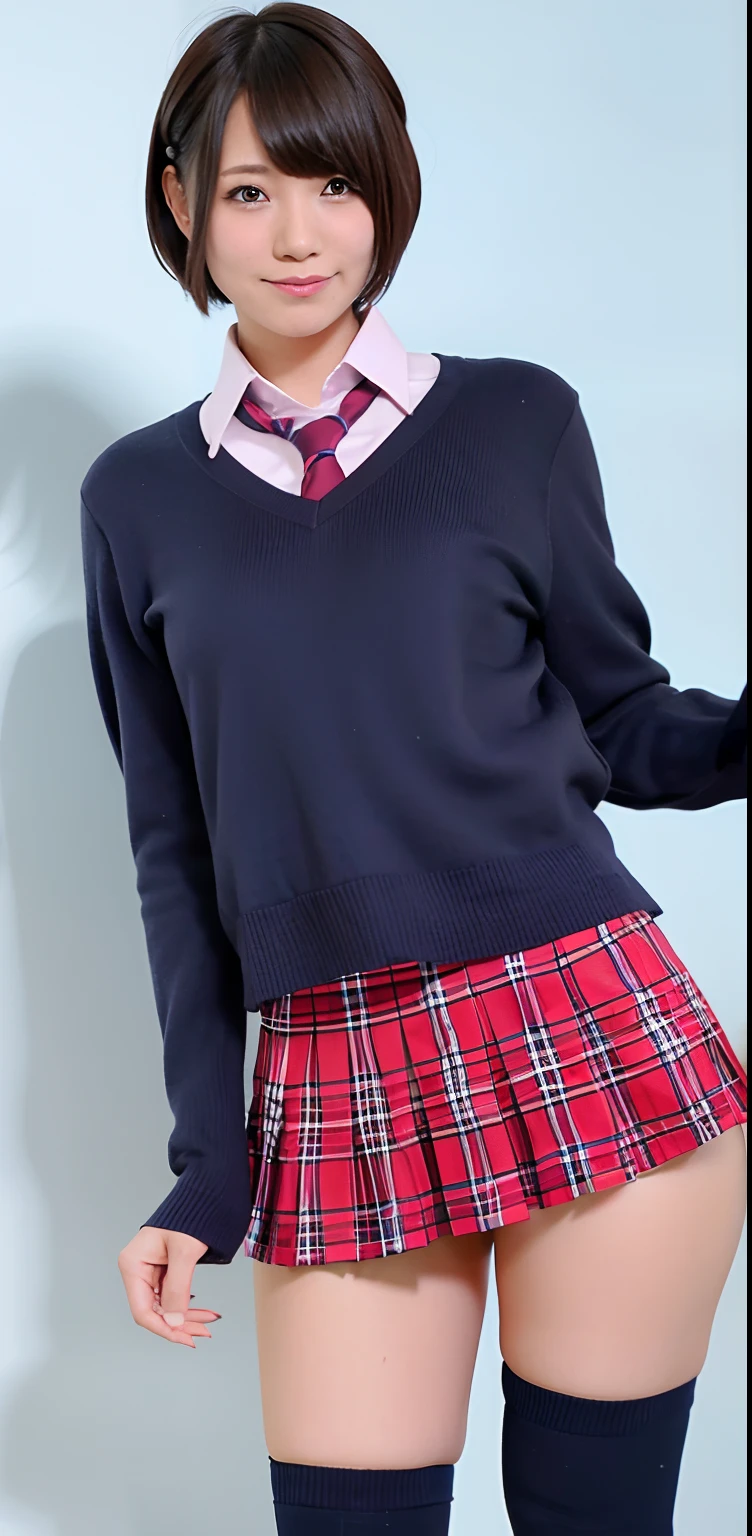 seifuku cosplay,seifuku cosplayershort hair,arm behind,front body, front face, slender body,standing ,(8k, RAW photo, best quality, masterpiece:1.2), (realistic, photo-realistic:1.37), ultra-detailed,(detailed beautiful girl:1.4),1 girl, full body shot,