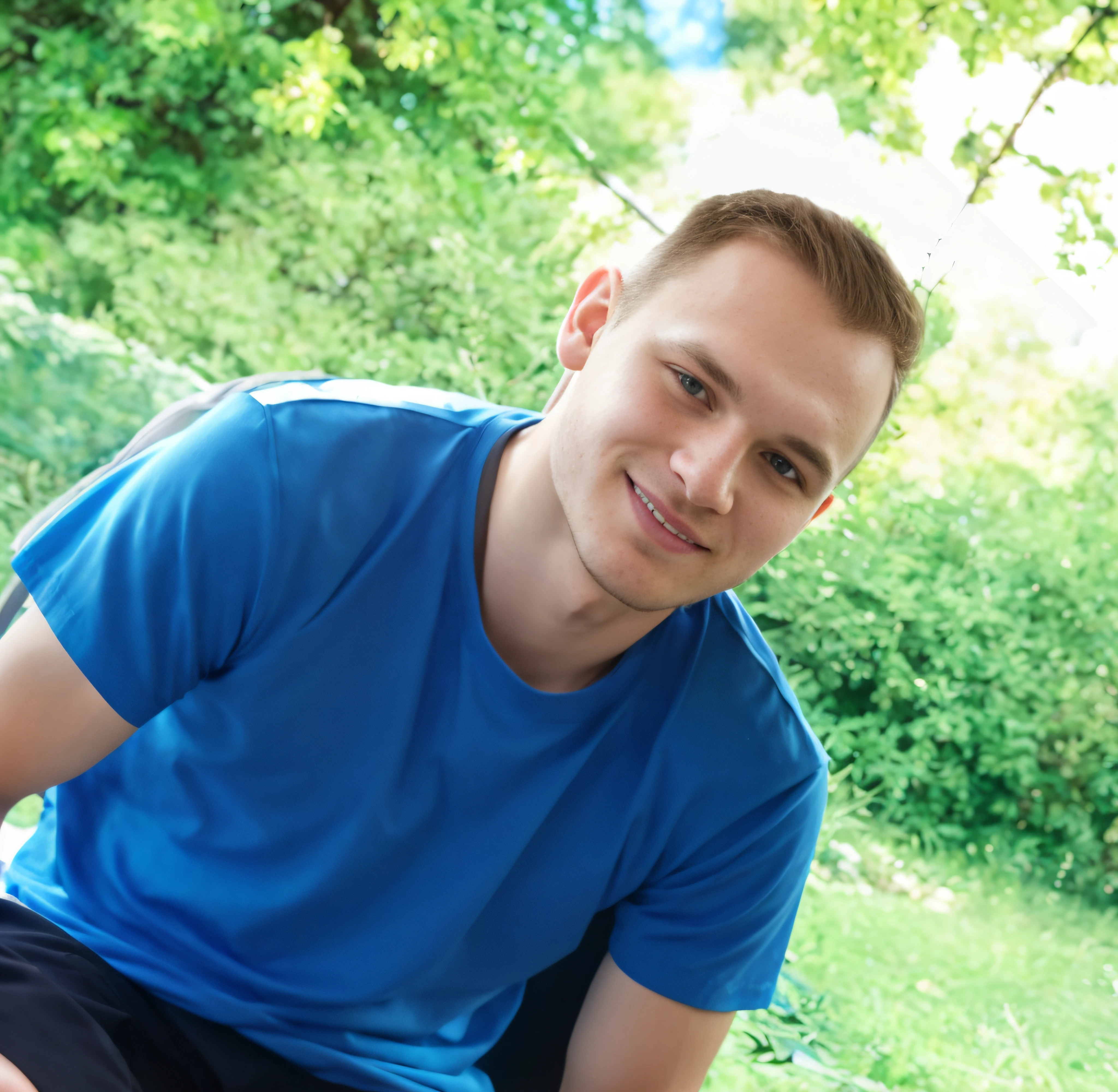 On a bench sits a man with blond hair, hair light, nikolay, headshot profile picture, avatar image, Vitalik Buterin, Photo of a headshot, twitch streamer / gamer ludwig, vacation photo, High Quality Portrait, profile picture 1024px, michal, realistic portrait photo, kacper niepokolczycki