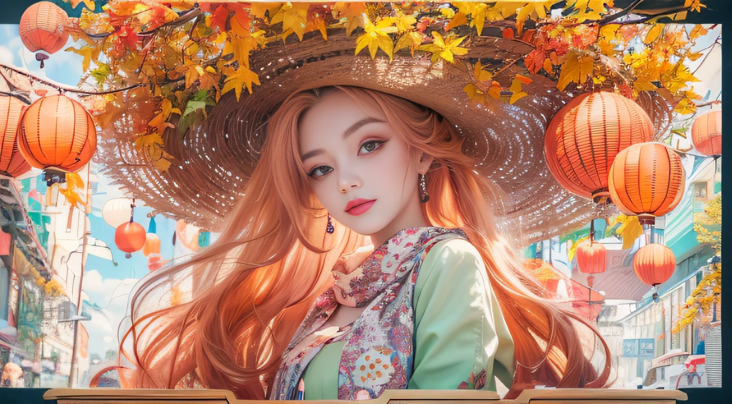 cyan colors,blue colors,Autumn Enamel World,Blood Girl 32K(tmasterpiece,k hd,Aoyama Pond,hyper HD,32K)Long flowing bright orange hair,Autumn pool,zydink, a color,Grumpy (Post-halo), (Linen scarf), Combat posture, Looking at the autumn ground, long whitr hair, Floating bright orange, Fire cloud pattern gold tiara, Chinese long-sleeved gold silk burgundy autumn clothing, (Abstract metaverse splash:1.2), white backgrounid,Peony flower vitality protector(realisticlying:1.4),Bright purple hair,Smoke on the road in autumn,The background is pure, A high resolution, the detail, RAW photogr, Sharp Re, Nikon D850 Film Stock Photo by Jefferies Lee 4 Kodak Portra 400 Camera F1.6 shots, Rich colors, ultra-realistic vivid textures, Dramatic lighting, Unreal Engine Art Station Trend, cinestir 800,A girl with long flowing bright orange hair,Huge colorful bubbles