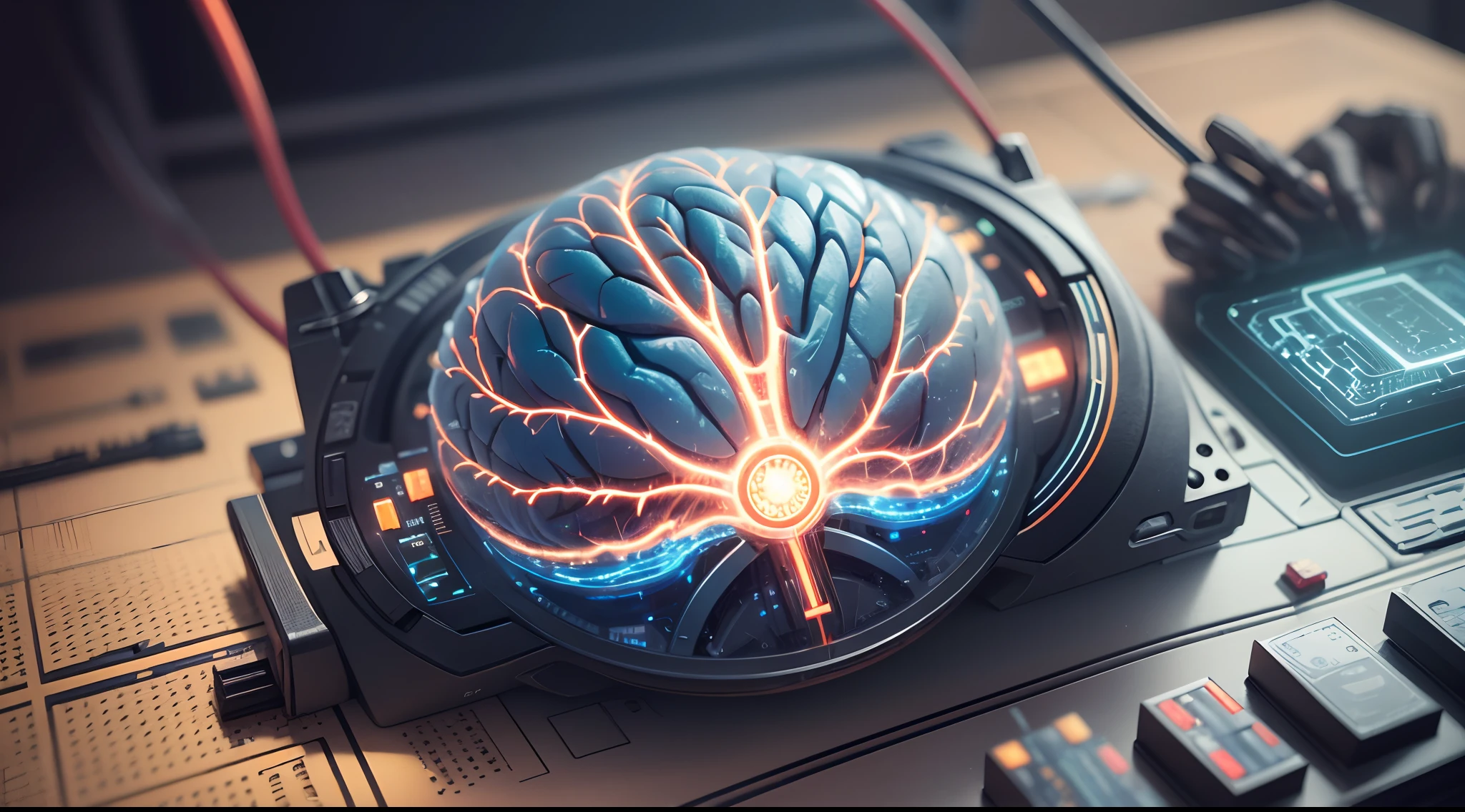 Mente, brain, eletronic circuits, imprimir, imprensa, empacotamento, Projetar, label, Industry, pre imprensa, Cmyk, Engenharia, uma imagem 3d de cerebros criando pack, recorte em plotter, diecut, pacote de design