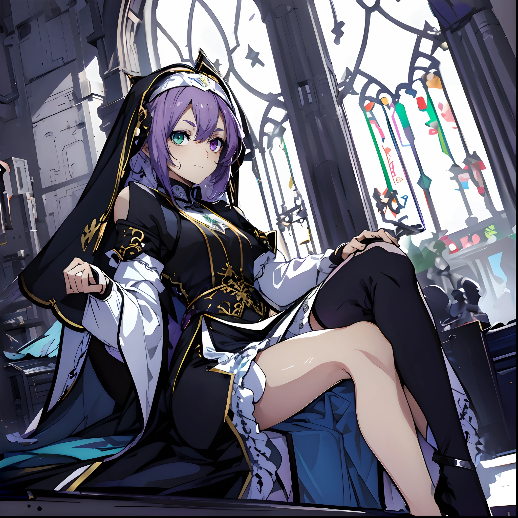 Heterochromia, Green eyes, Purple eyes, Cute