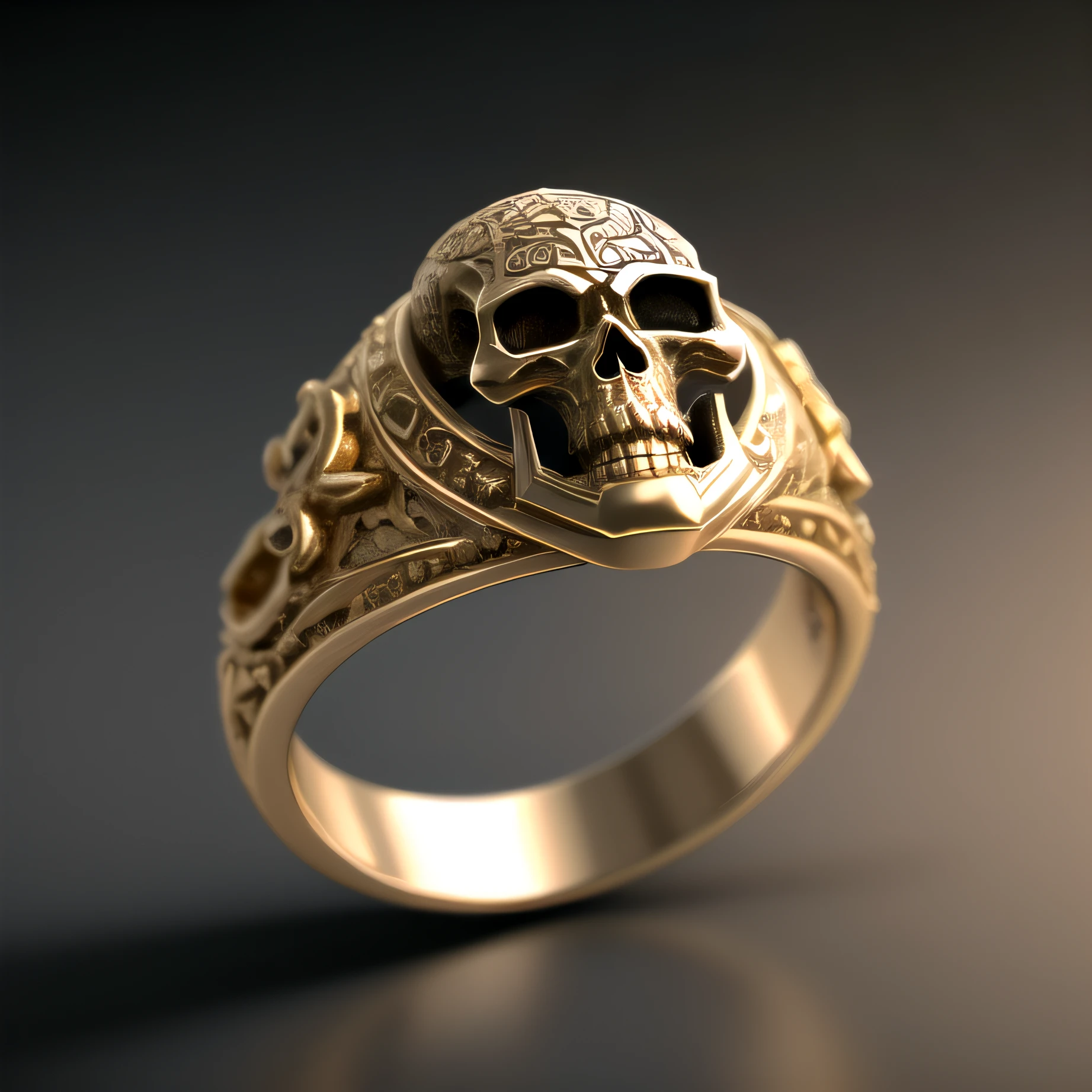 masterpiece, best quality, intricate detail, octane render, hdr,
no humans, simple background, black background, grey background, depth of field, gradient background,
ring, golden, cute skull in ring,