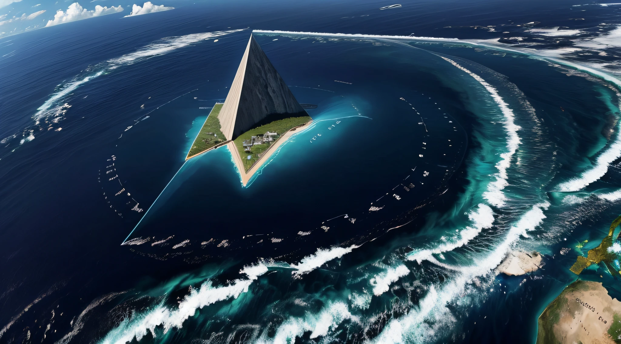 Visualize the Bermuda Triangle on a world map