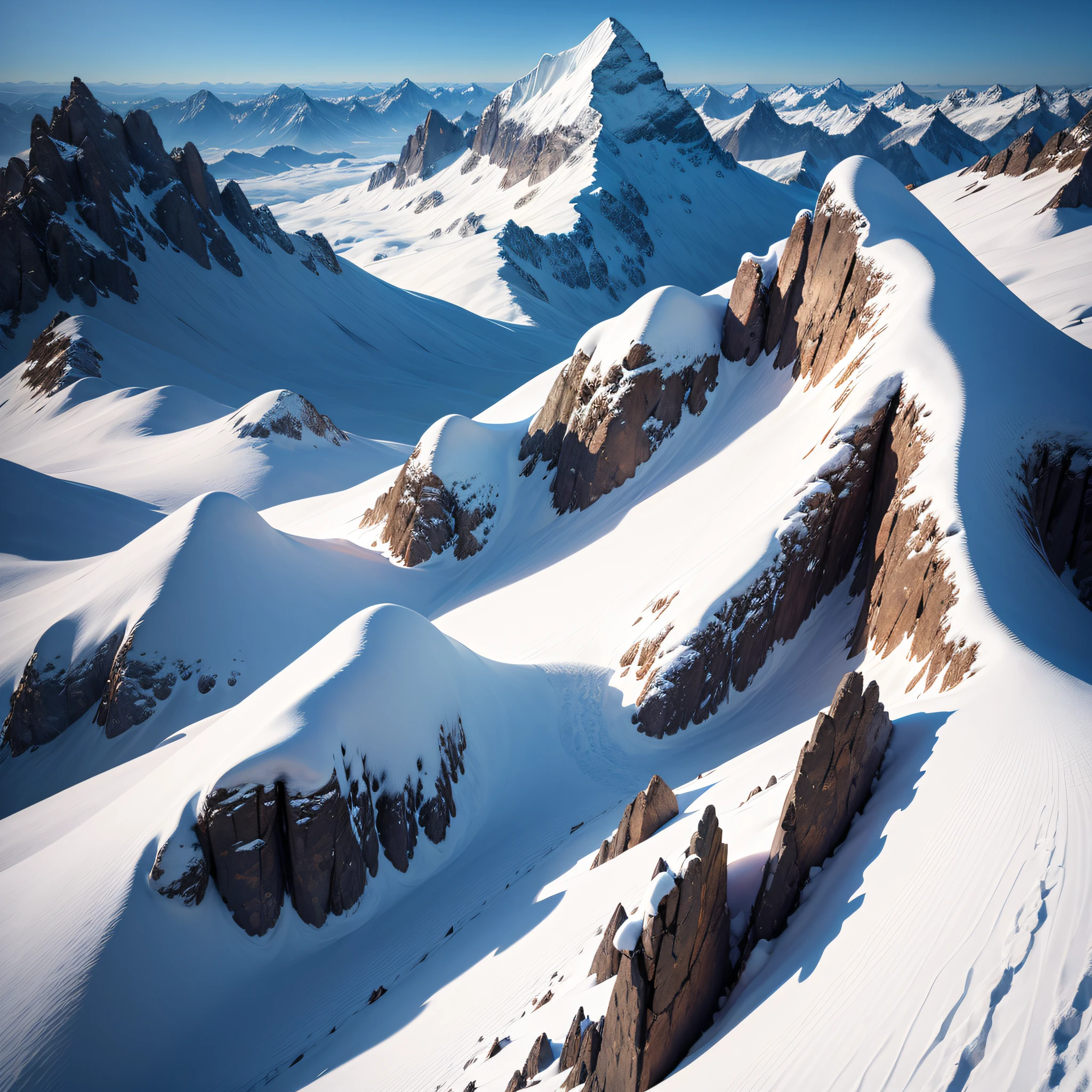 Snowy Mountain Peaks:
Capturing the pristine beauty of snow-covered mountain summits.