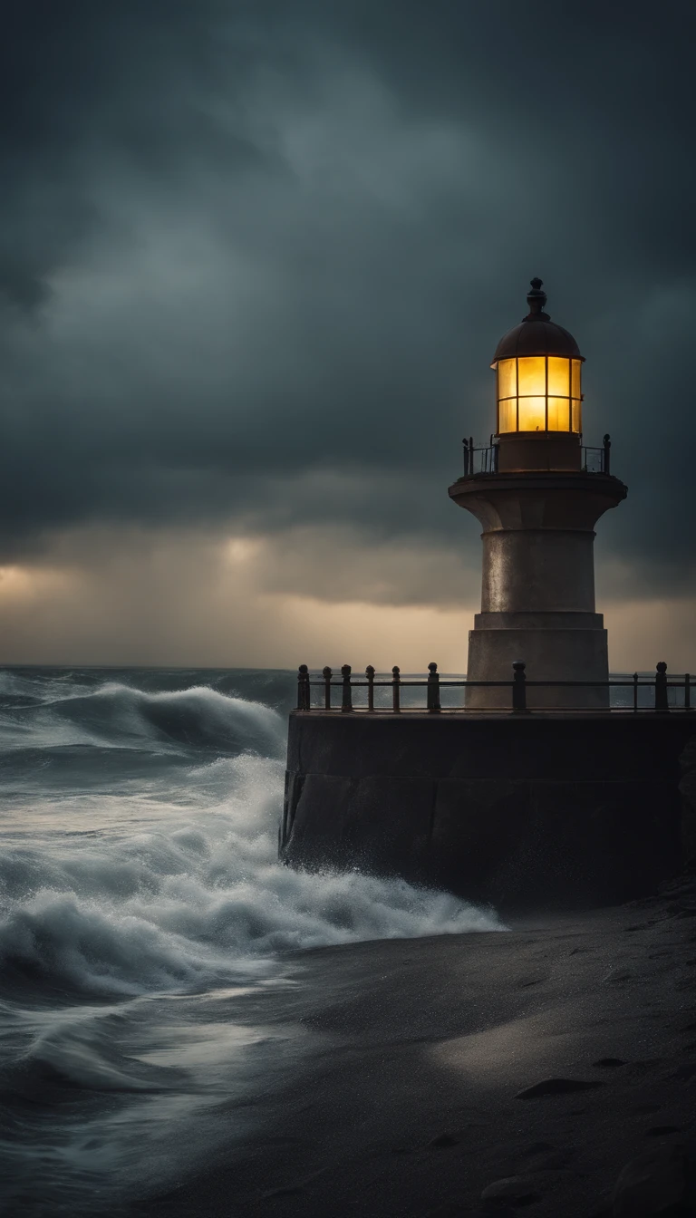 farol nautico, tempestade, chuva