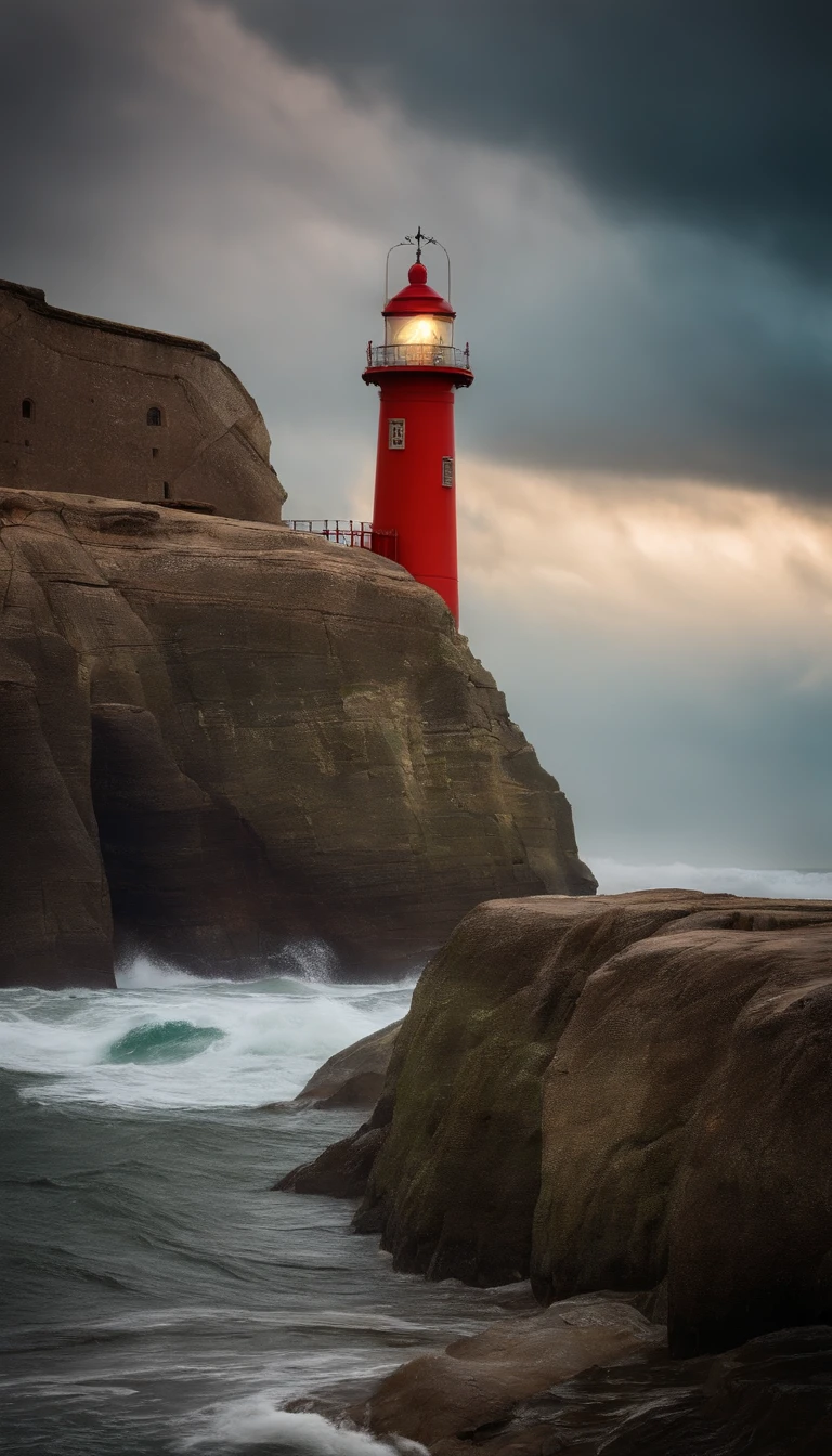 farol nautico, tempestade, chuva