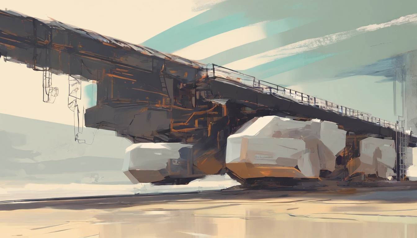 painting depicting Engineers minimalist. The background is in contrasting harmonious colours. Harmonious colour combinations, composition, muted colours, golden details on the background, texture of large paint strokes, modern design