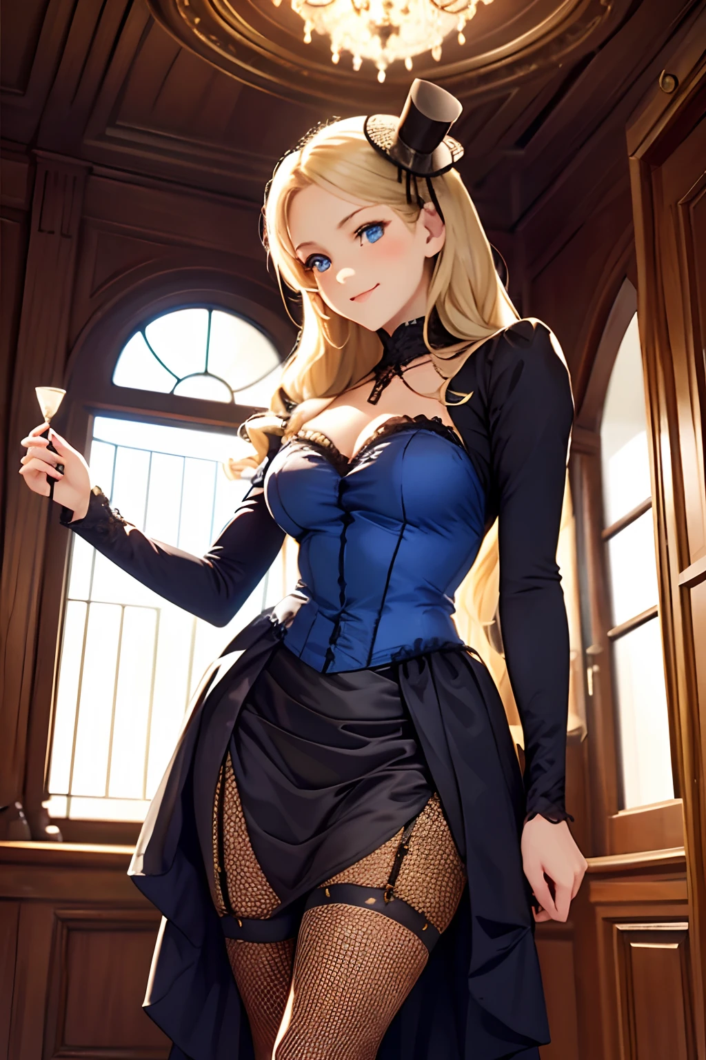 village realisticlying、Virginia Otis 15-year-old blonde hair blue eyes、City of victorian age, Europe. aristocrat girl、Looking up from below、 wear long sleeve sheer fabric dress、Various dynamic  sexy poses、Face smile、cute face, Depicts the whole body、