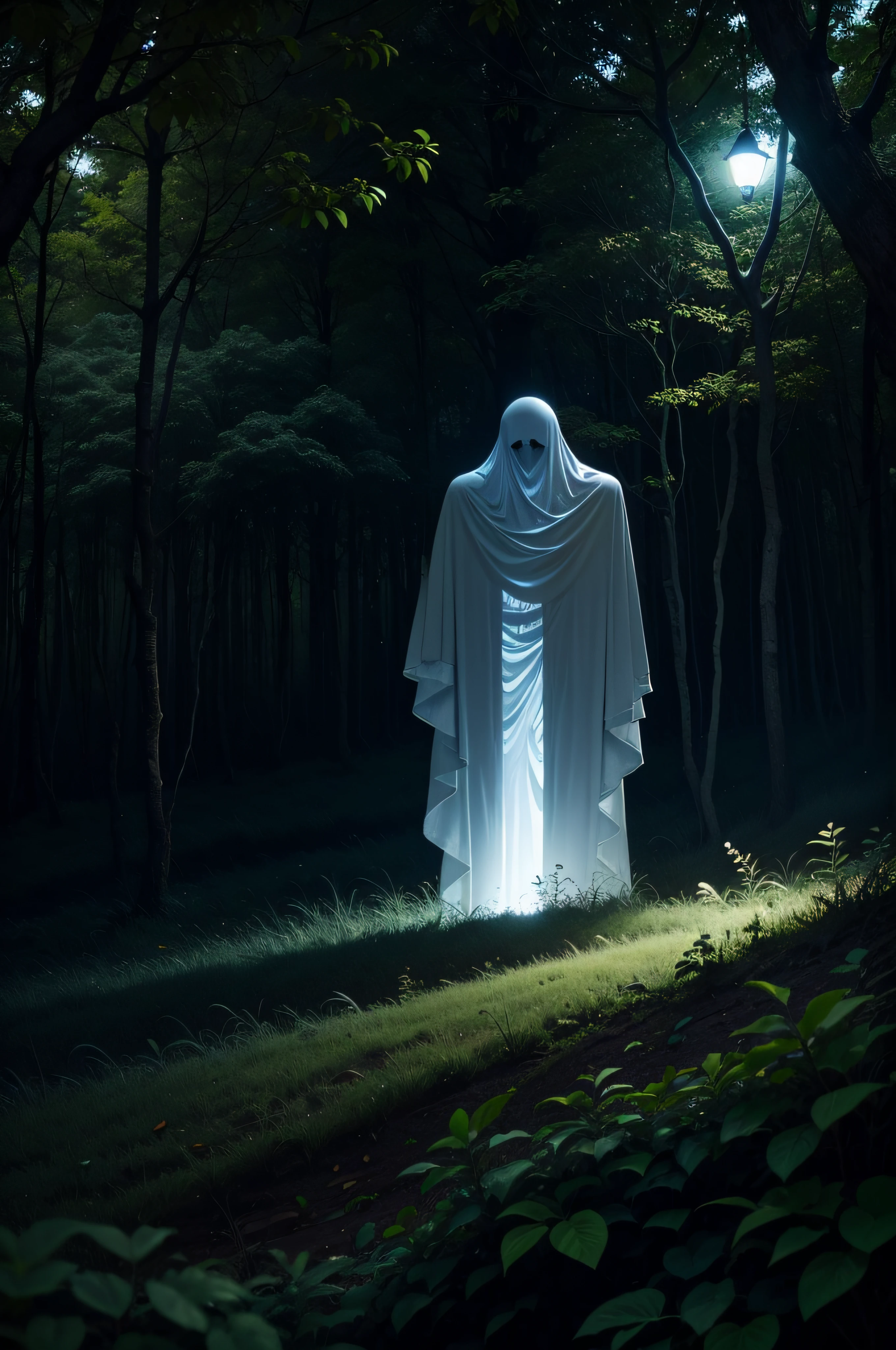 floresta densa a noite, ghost --auto