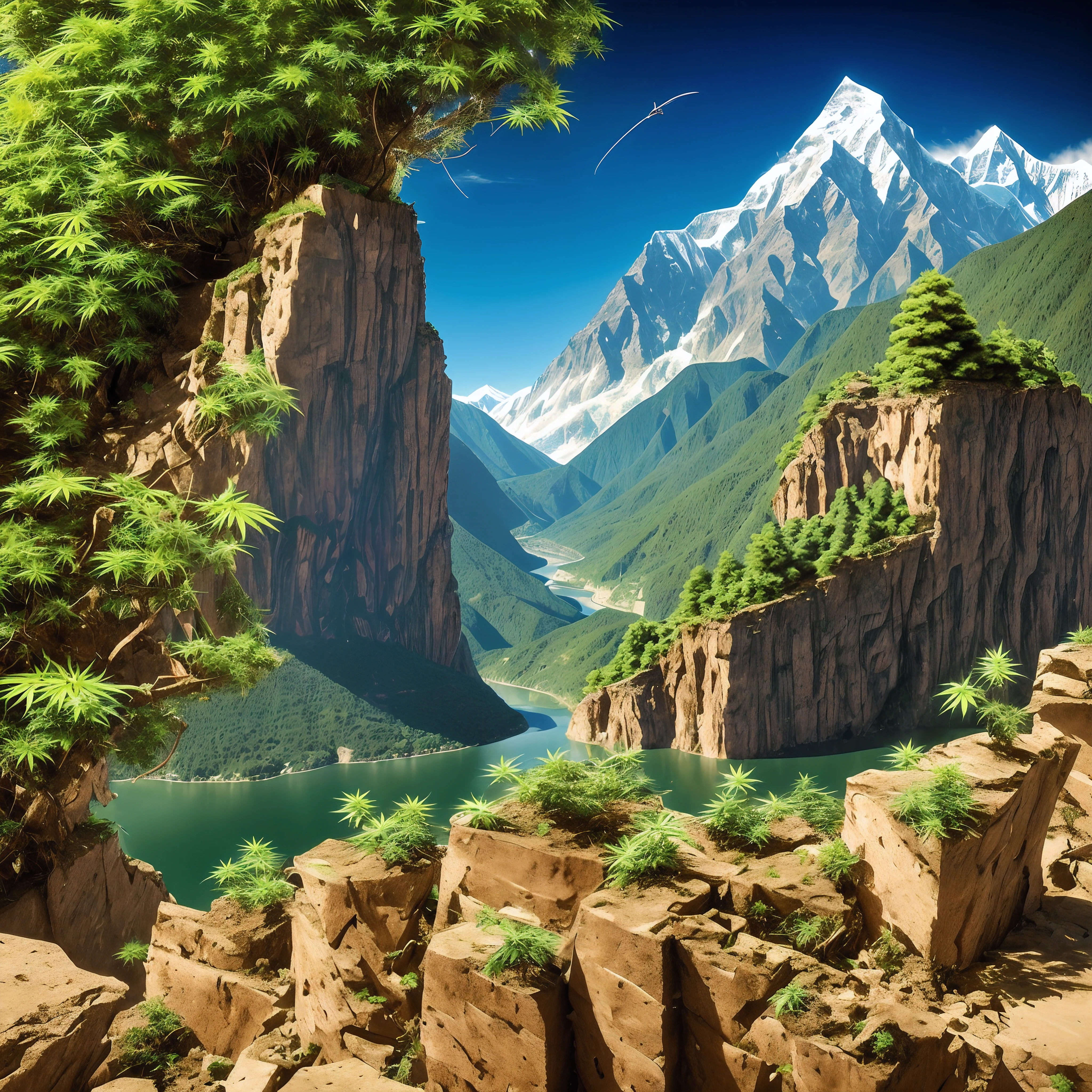 A massive multi complex reality of sidelining and waiting and patience in a world of Jesus Love and Marijuana. The marijuana is growing out of every crevice and corner and every part where a marijuana plant can grow. With a view of a river untamed by physics and a mountain what makes my Everest look like an ant compared to size.