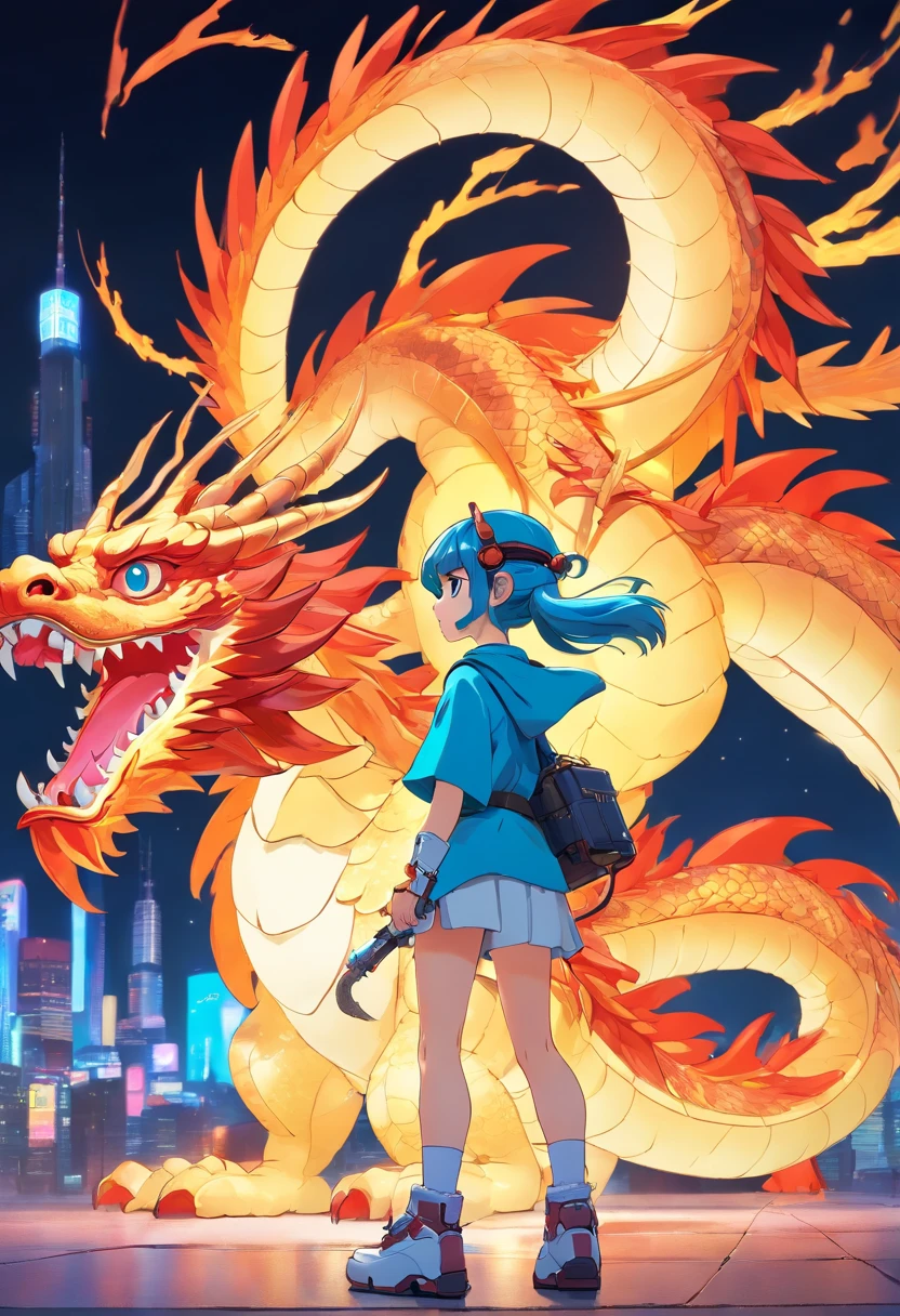 chinesedragon, (Blind box toy style:1.2), (Full body shot) , 1 Transparent girl,Behind him is a transparent Chinese dragon, Transparent mech, Exquisite helmet:1.2, Luminous goggles:1.2, Cyberpunk, dreamy glow, luminous neon lights, Clean, White background, ( Global illumination, Ray traching, hdr, unreal render,reasonable design, high detal, Masterpiece, Best quality, hyper HD, Cinematic lighting)