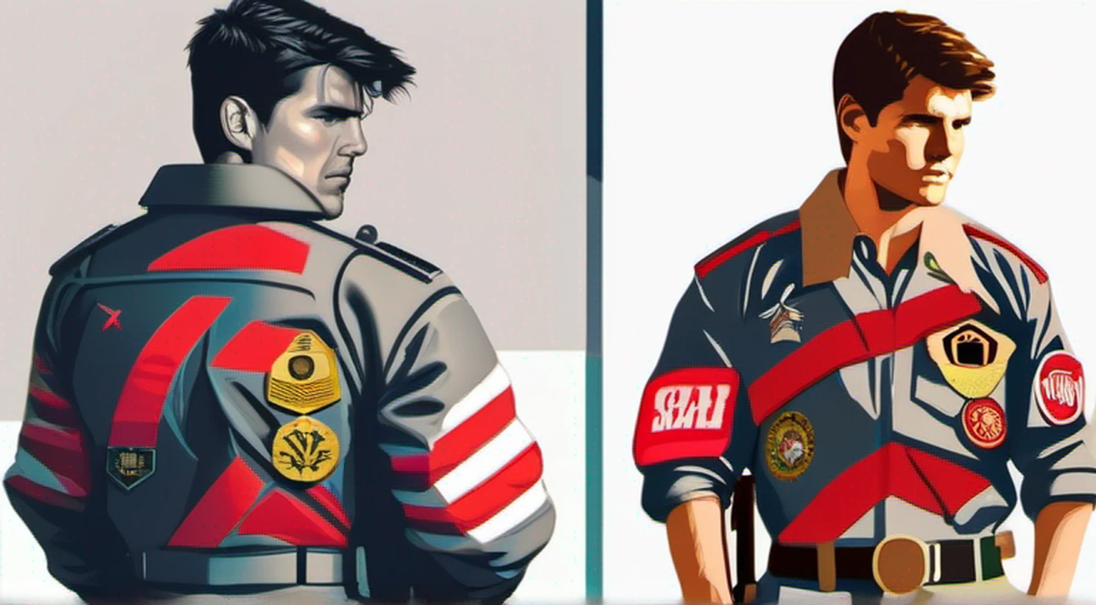Tom Cruise from Top Gun, vhs effect, (poster:1.2),poster on wall, nostalgia, movie poster,
(skin texture), intricately detailed, fine details, hyperdetailed, raytracing, subsurface scattering, diffused soft lighting, shallow depth of field, by (Oliver Wetter)
professional majestic oil painting by Ed Blinkey, Atey Ghailan, Studio Ghibli, by Jeremy Mann, Greg Manchess, Antonio Moro, trending on ArtStation, trending on CGSociety, Intricate, High Detail, Sharp focus, dramatic, photorealistic painting art by (greg rutkowski:1.4), bokeh