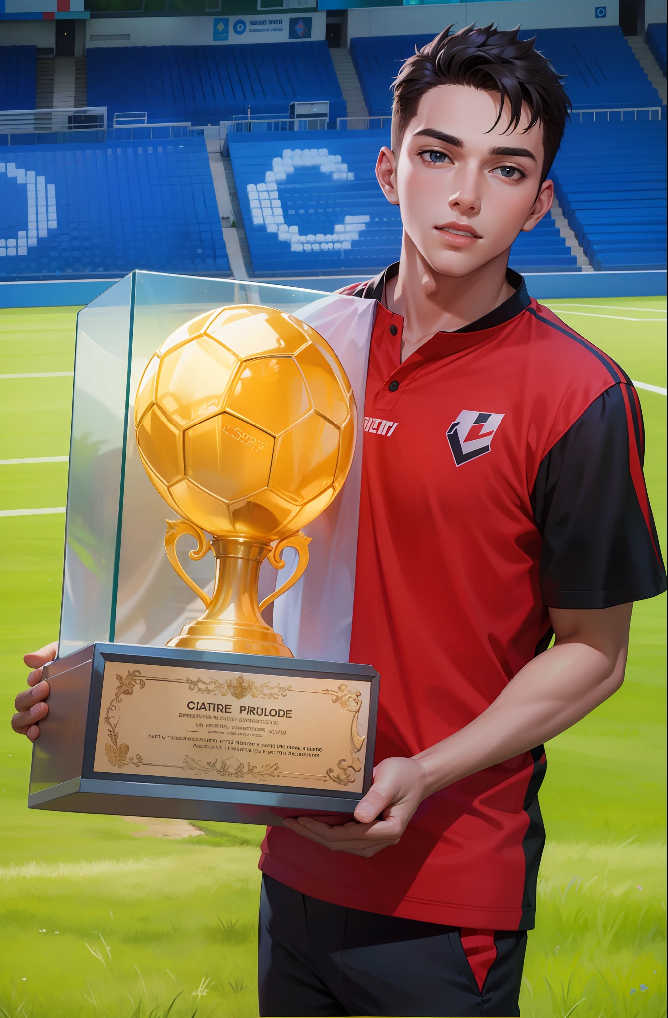 Attractive profile picture, 1 guys, handsome young guys, trophy in glass
